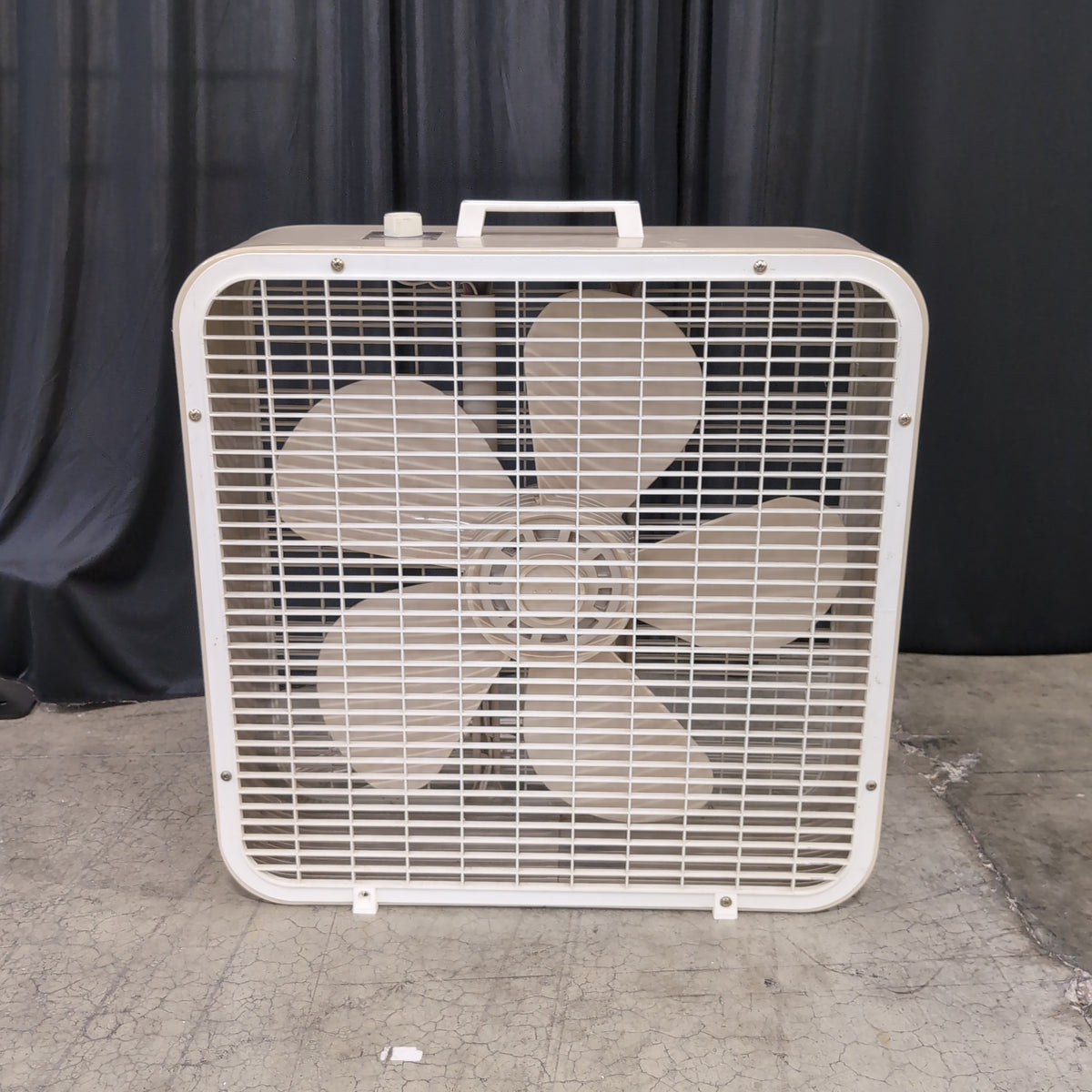 LAKE Beige Box Fan with Three Speed Settings
