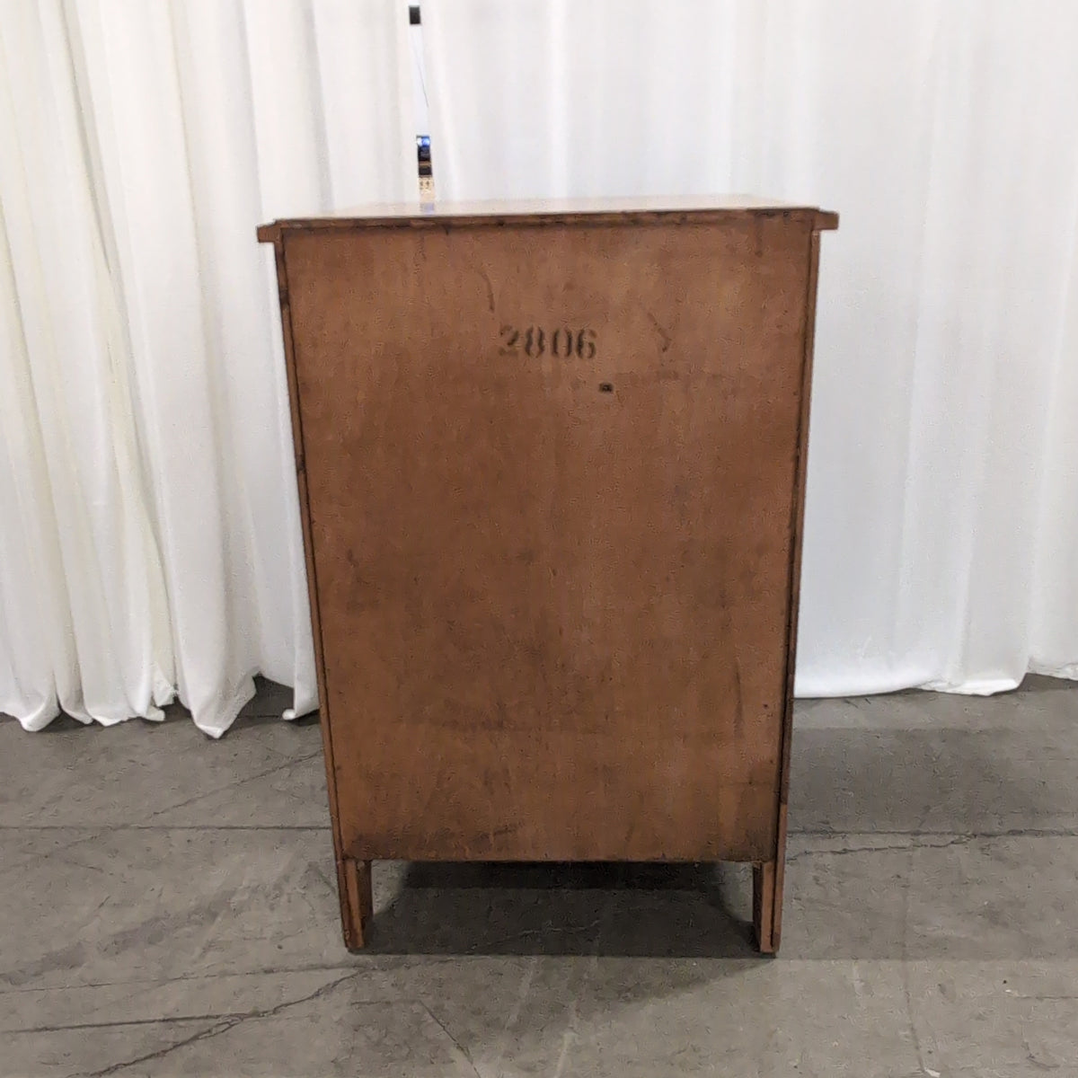 Colonial Style Wood Nightstand with Two Drawers