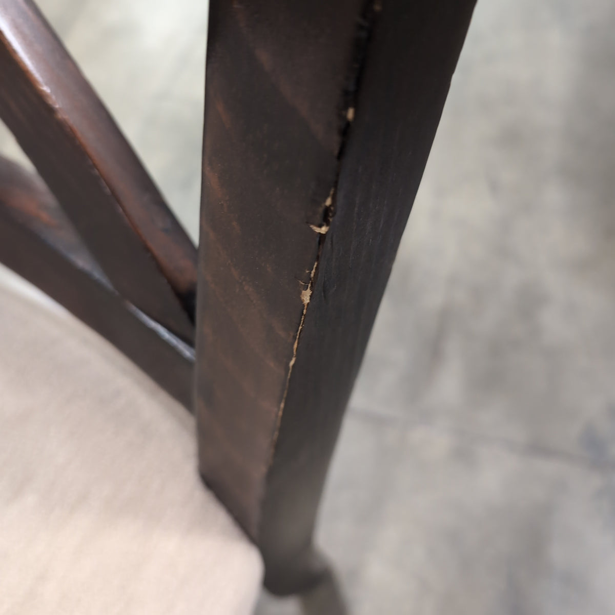 Dark Stained Wood Dining Table with Extension Mechanism