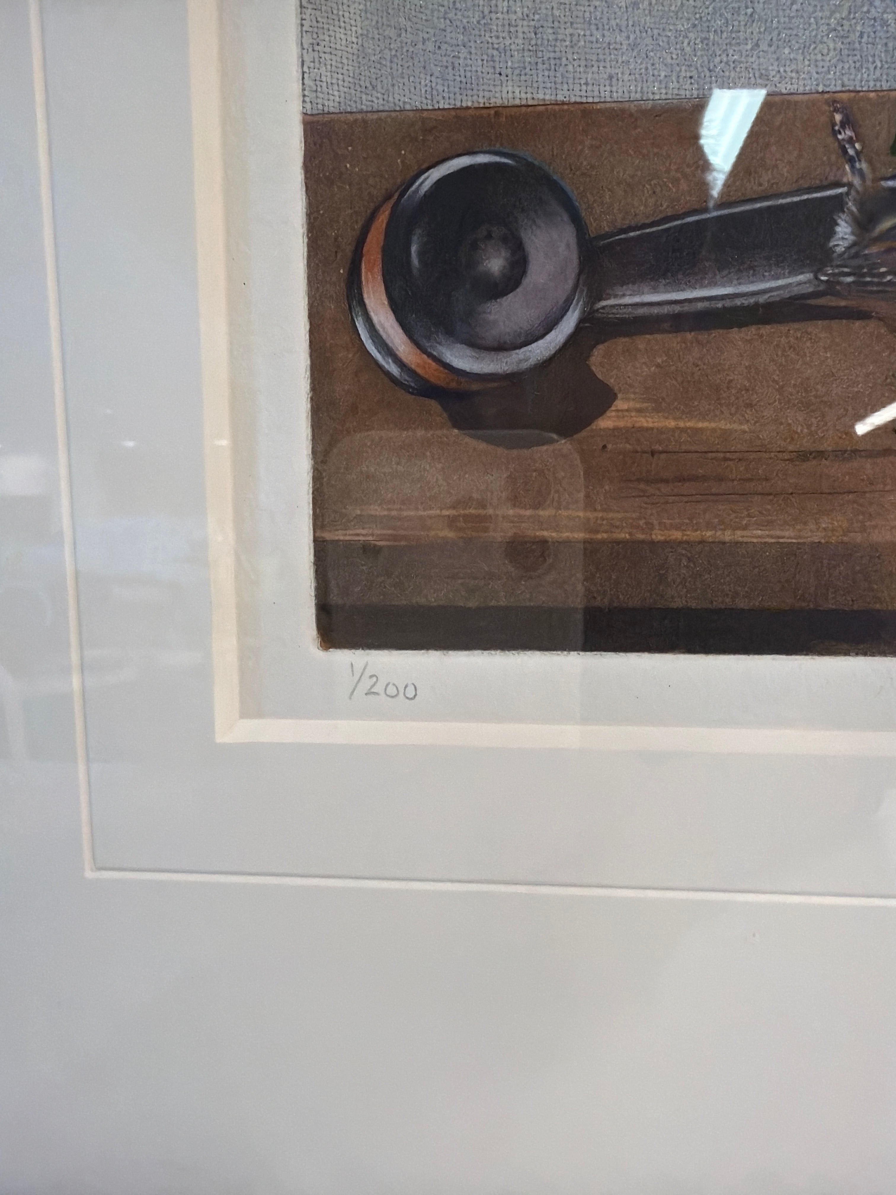 Limited Edition Rotary Telephone and Bird Framed Art Print by PNW artist