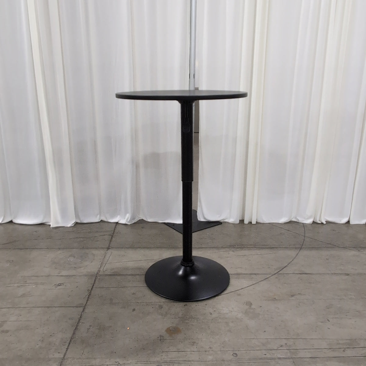 Black Round Adjustable Height Bar Table