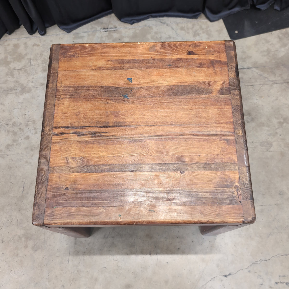 Rustic Stained Wood End Table
