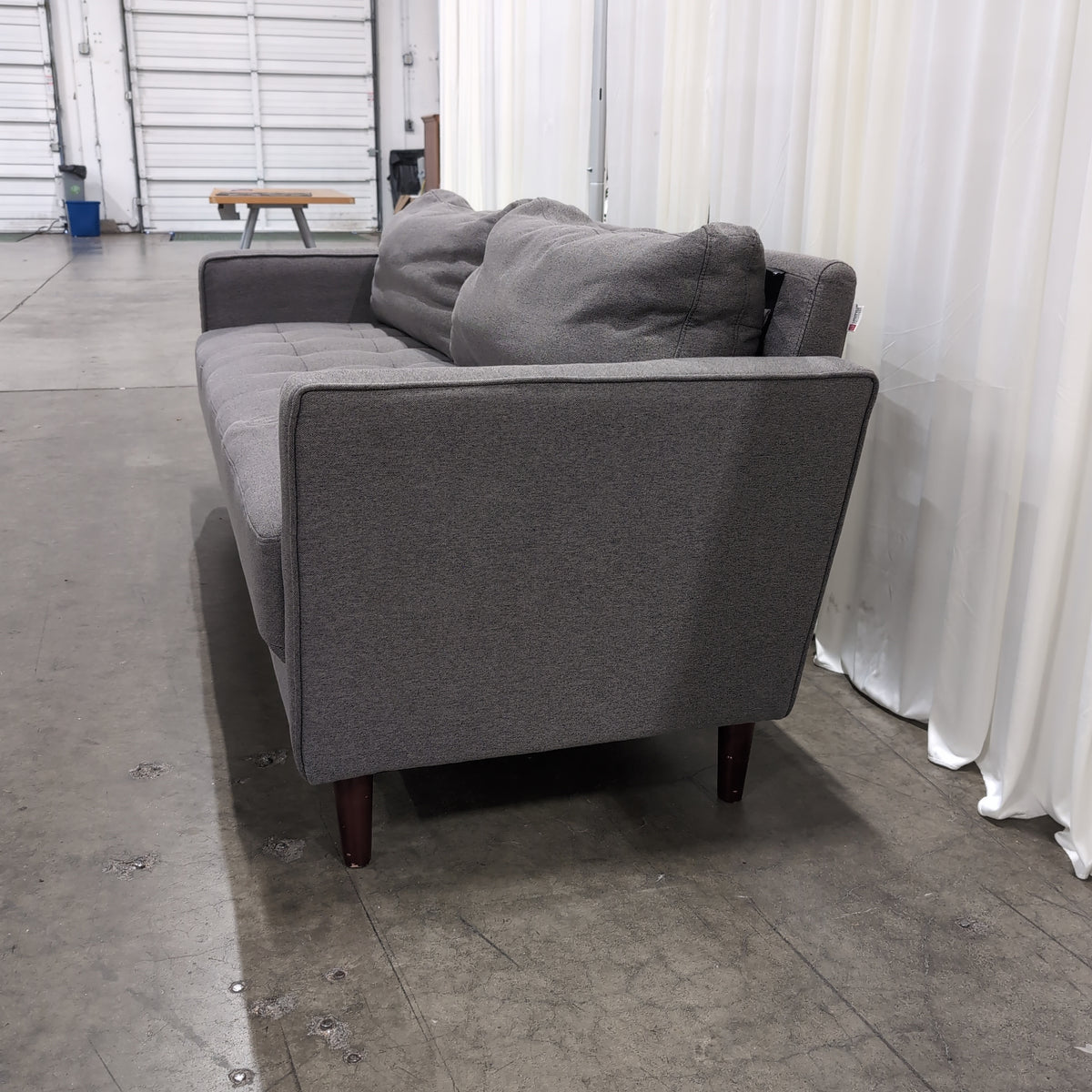 Lifestyle Solutions-Modern Grey Fabric Couch with Tufted Seating