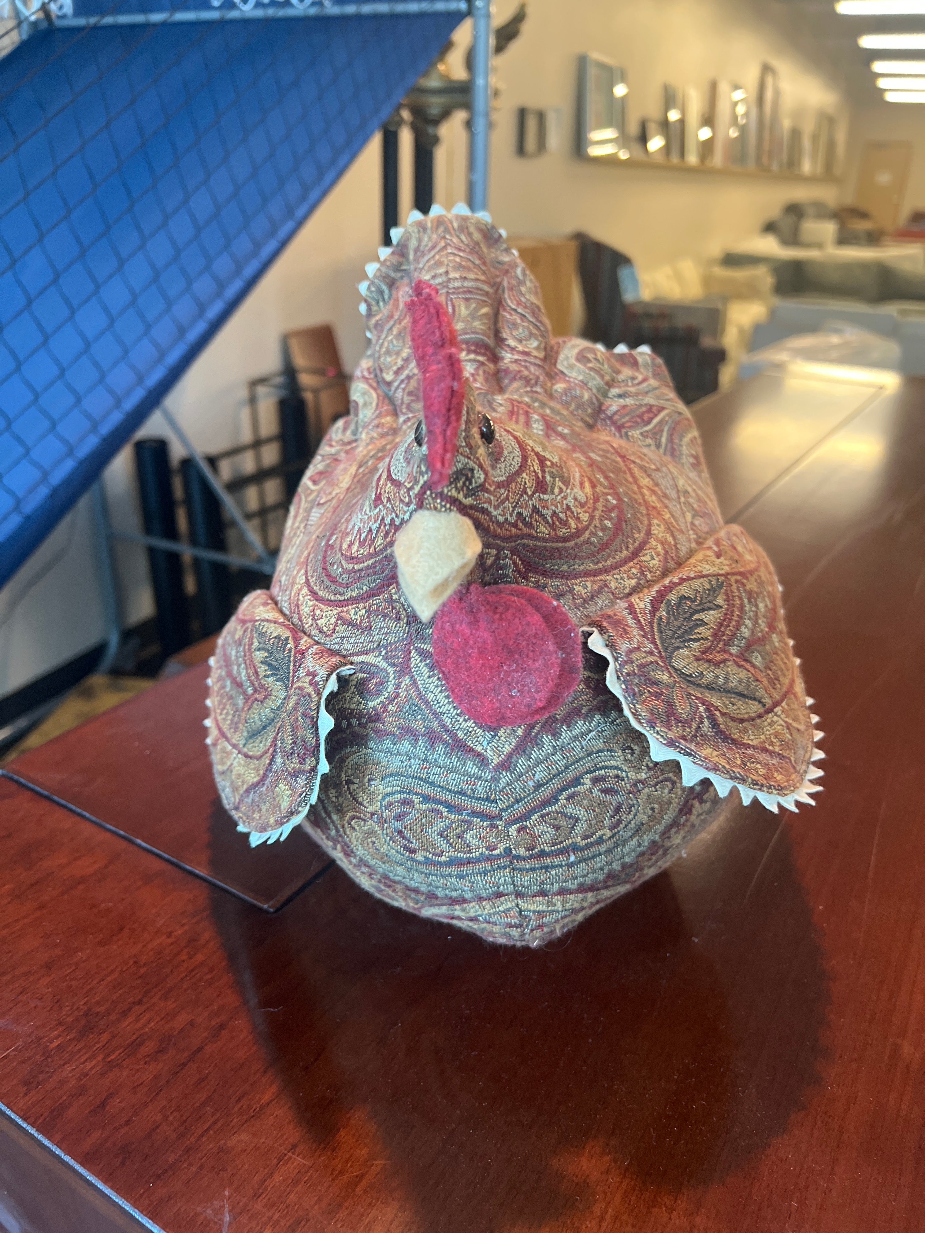 Festive Fabric Turkey Decor, Paisley Patterned Plush Bird