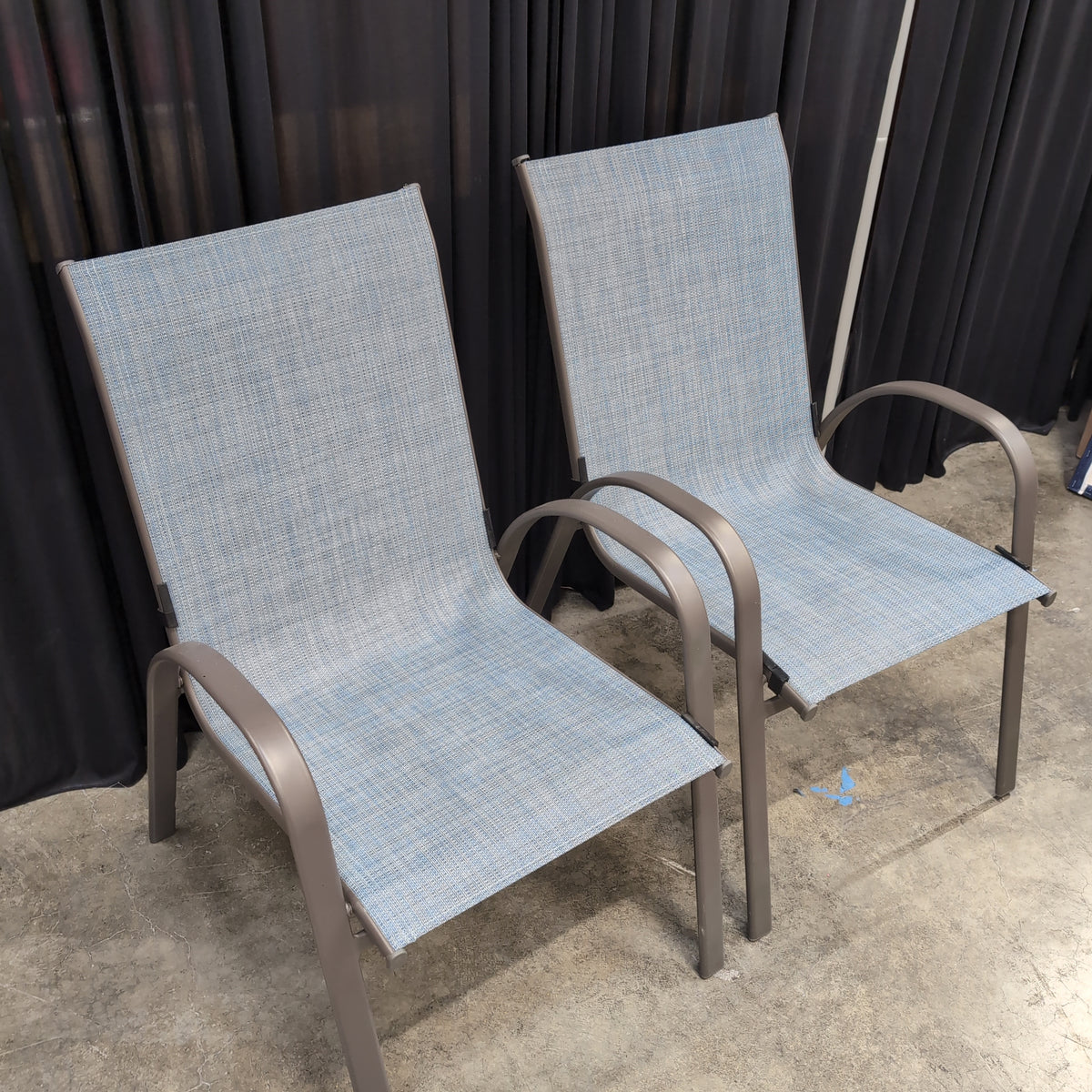 Bronze Metal Outdoor Chair with Mesh Fabric