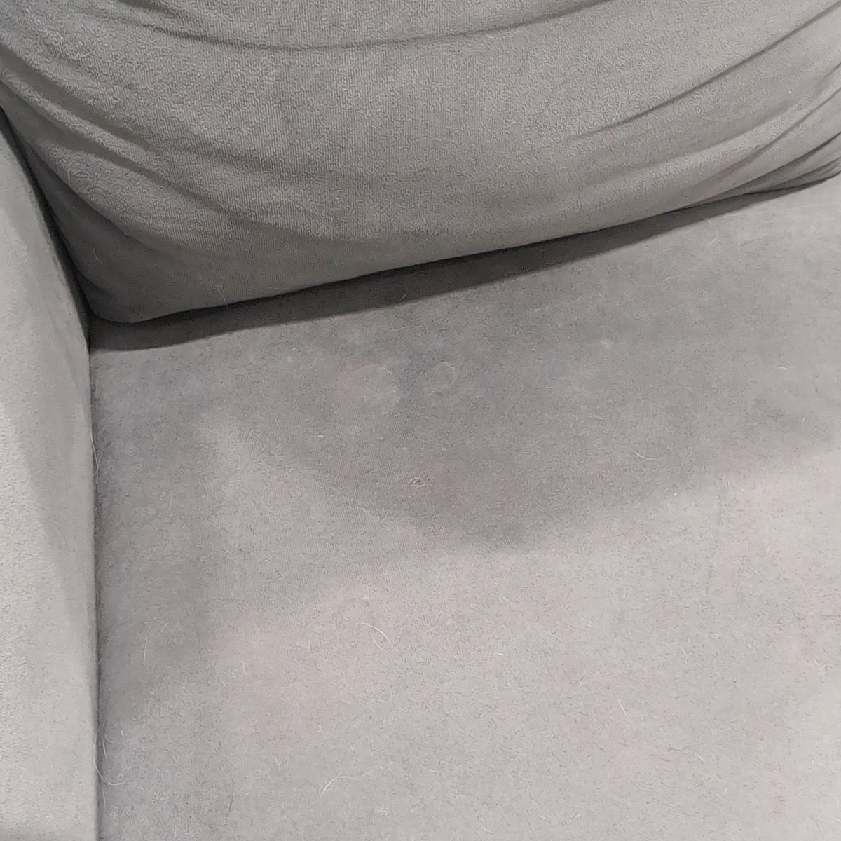 Grey Fabric Rolled Arm Couch