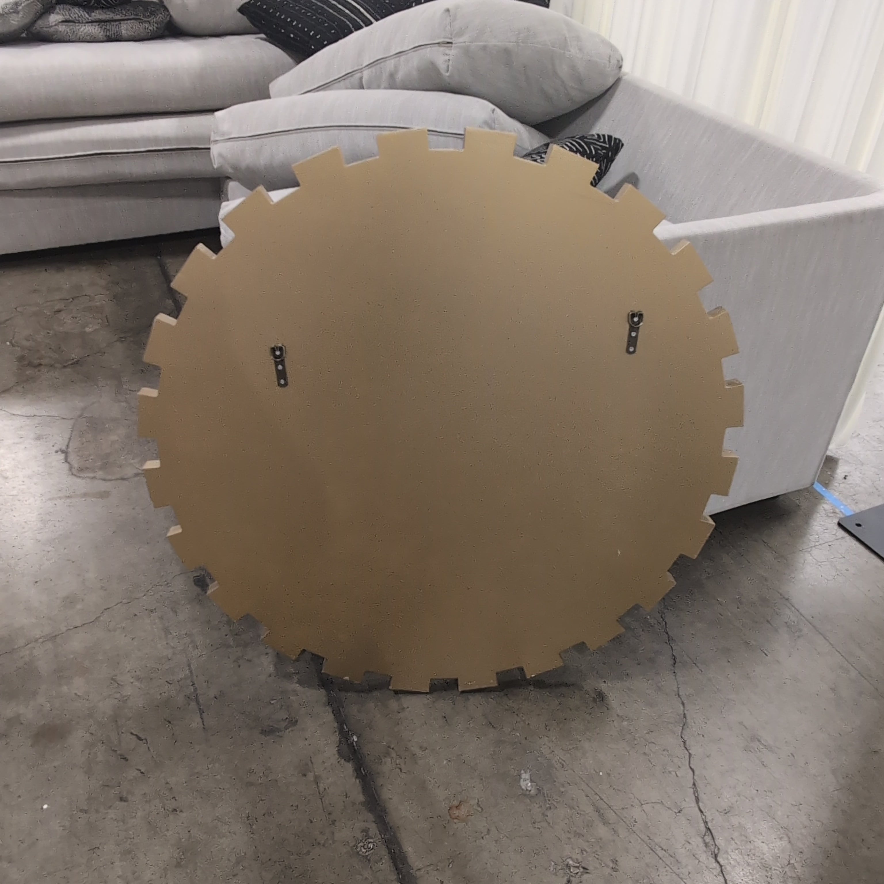 Gold Sunburst Wall Mirror with Mirrored Segments