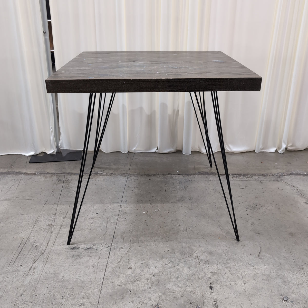 Dark Wood Square Dining Table with Hairpin Legs