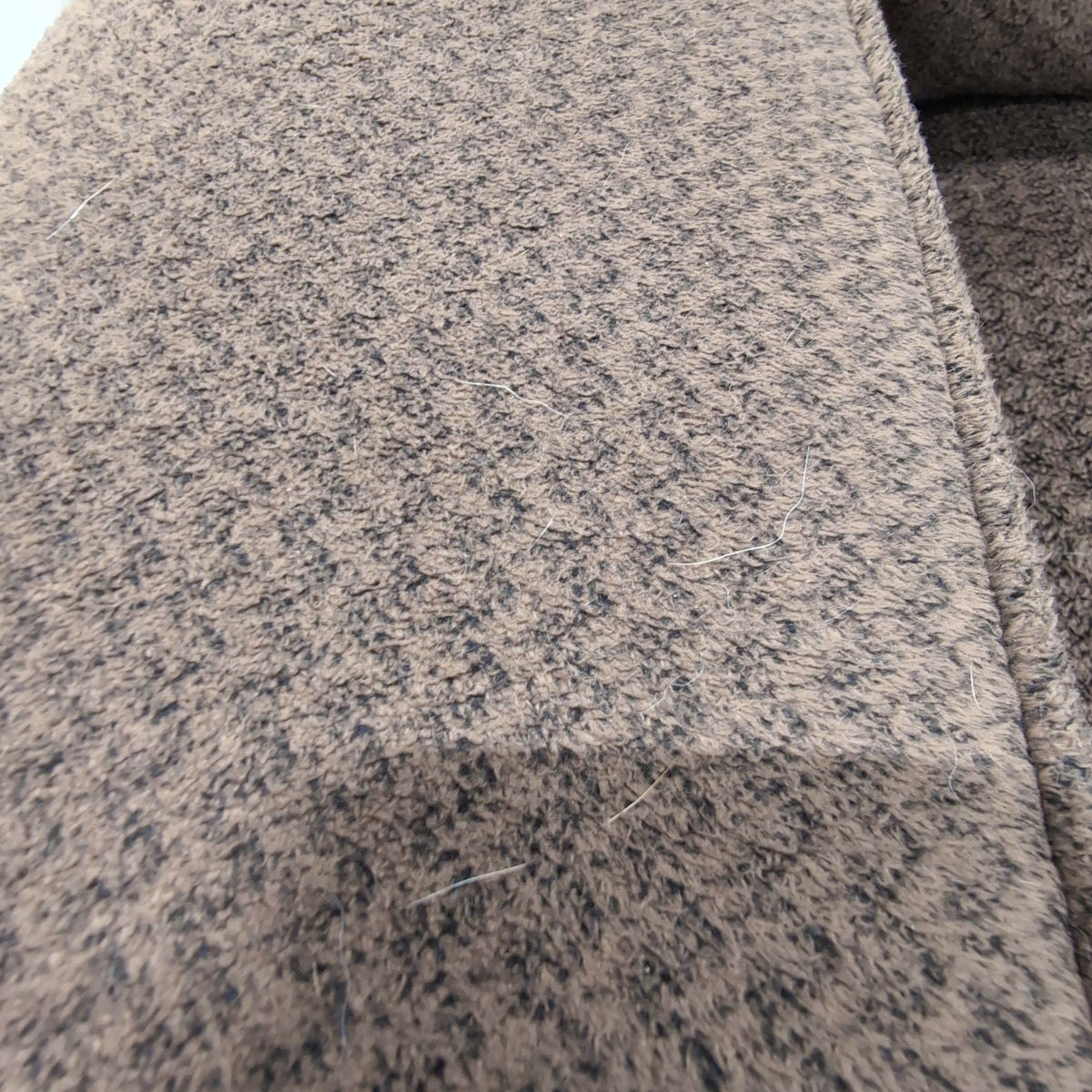 Brown Textured Fabric Couch with Chaise Lounge