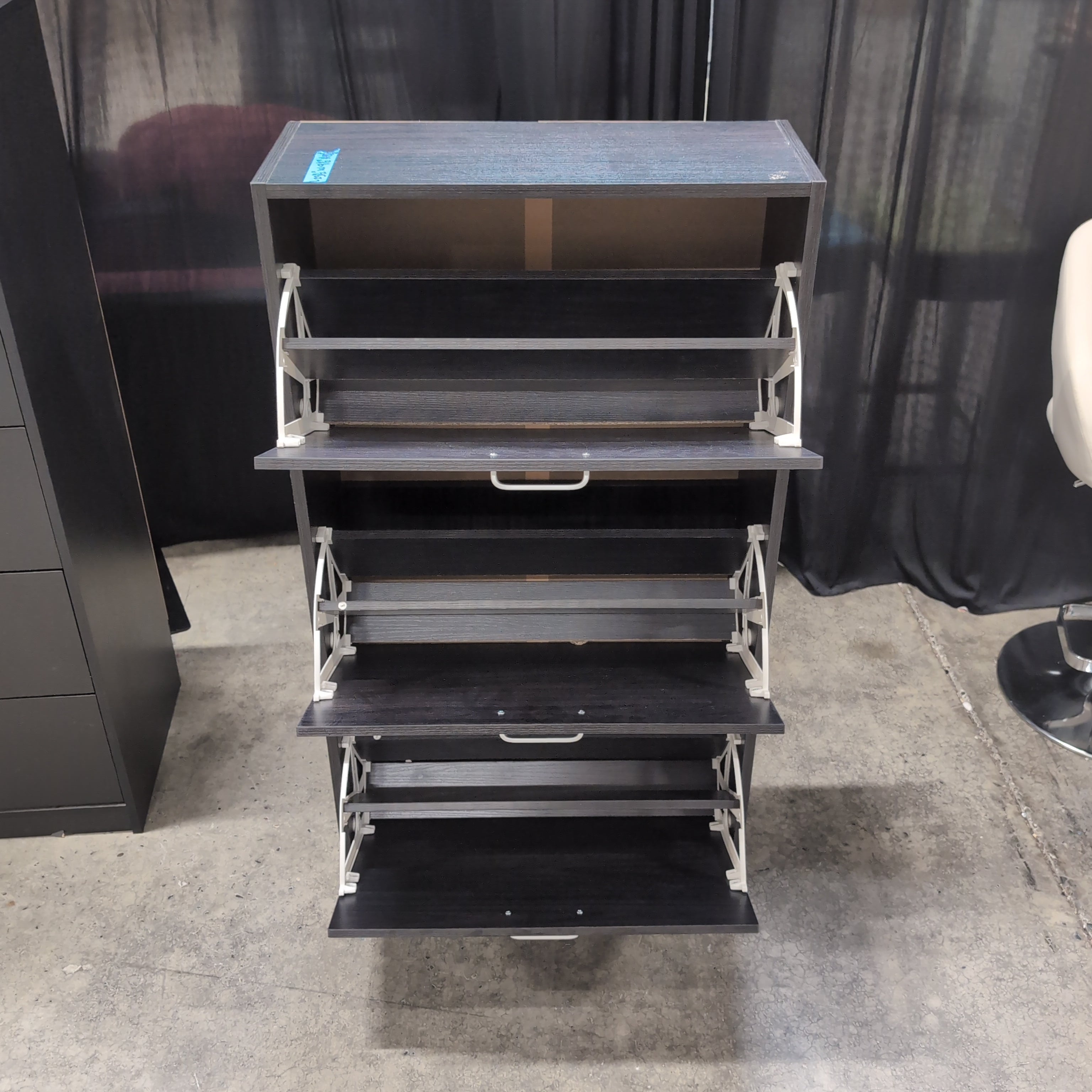 Dark Three Drawer Shoe Rack
