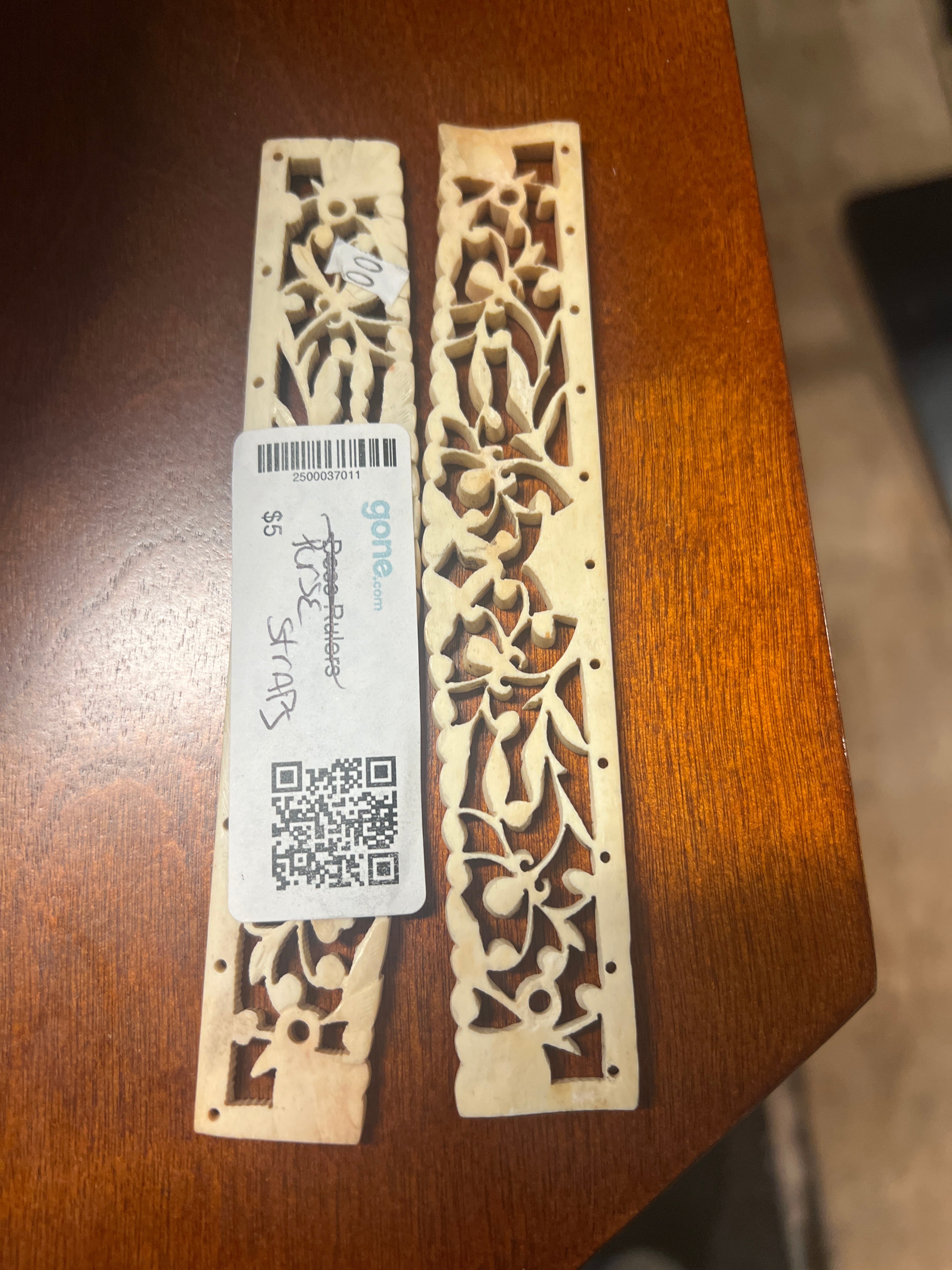 Hand Carved Bone Purse Handles