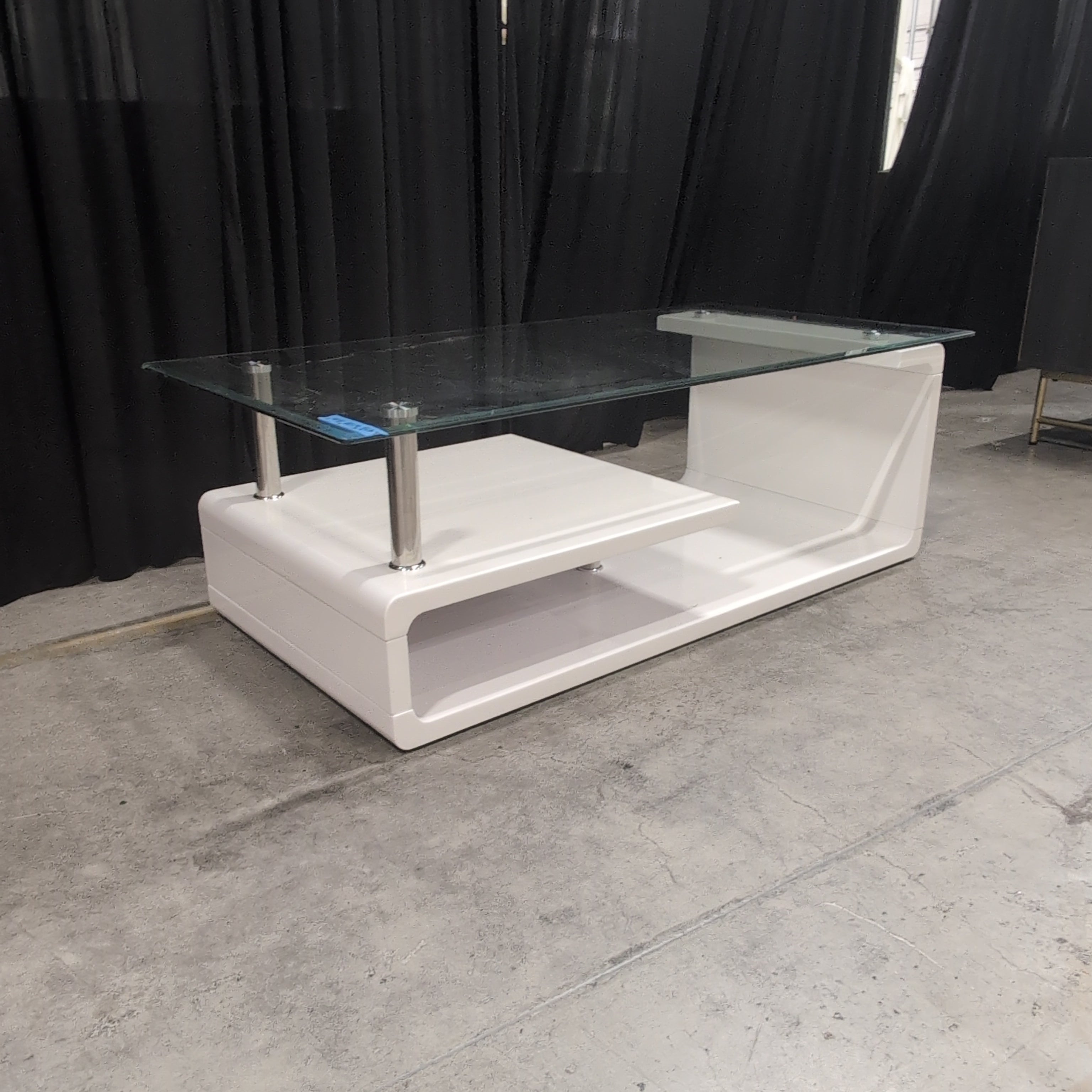 White Contemporary Glass Coffee Table