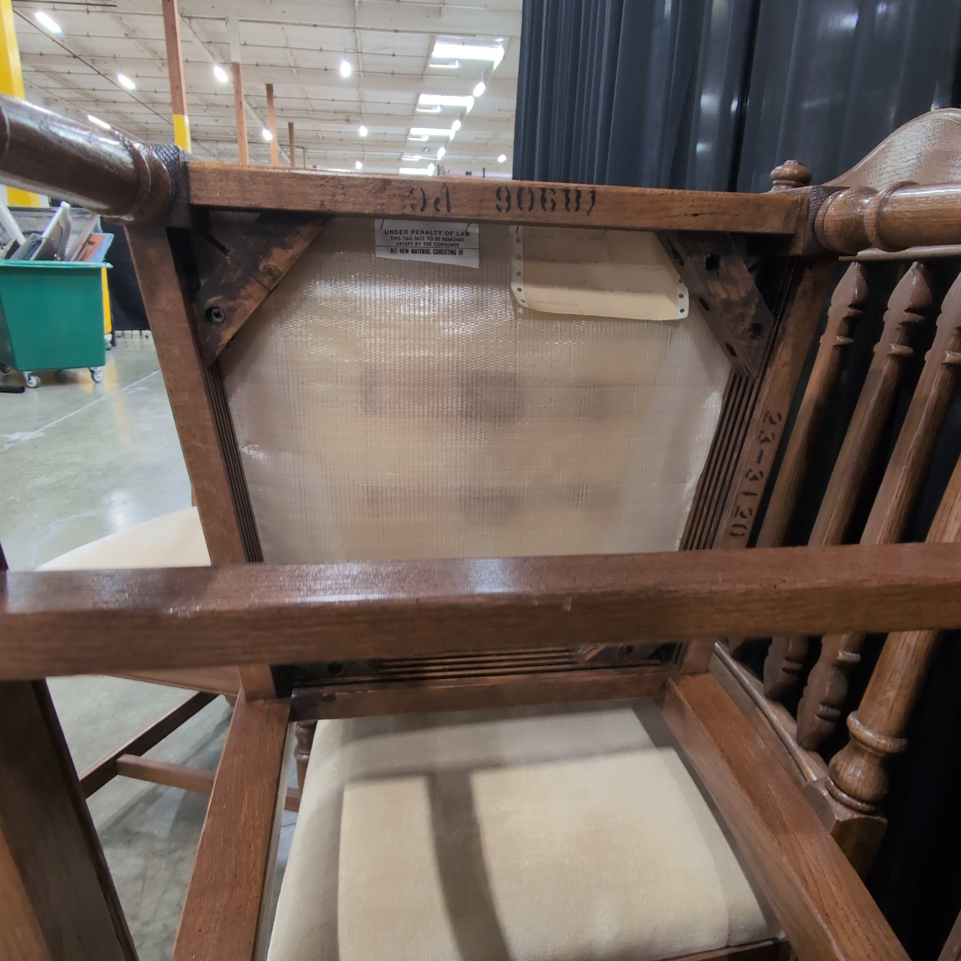 Traditional Brown Wood Dining Chairs with Beige Upholstery