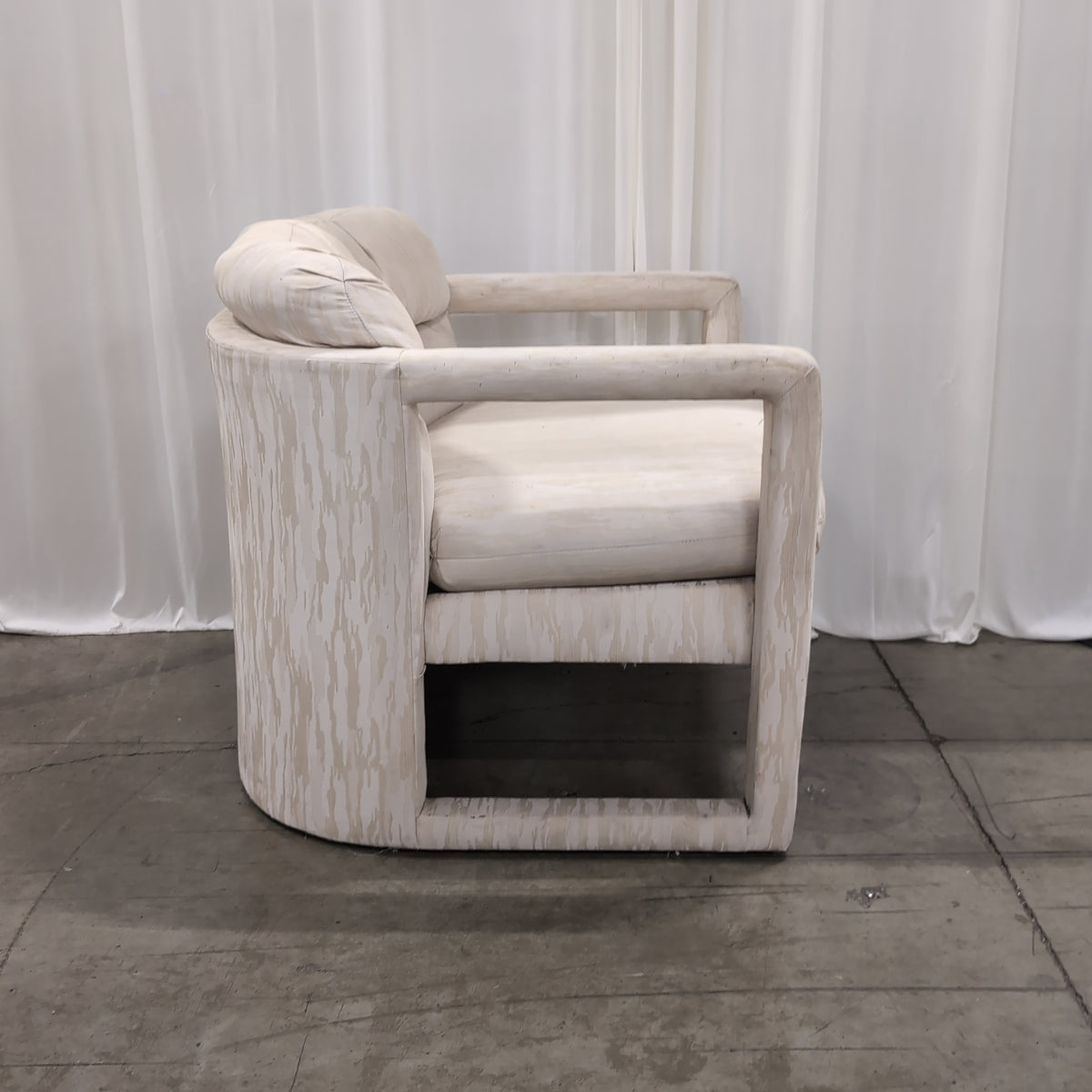 Cream Patterned Upholstered Armchair
