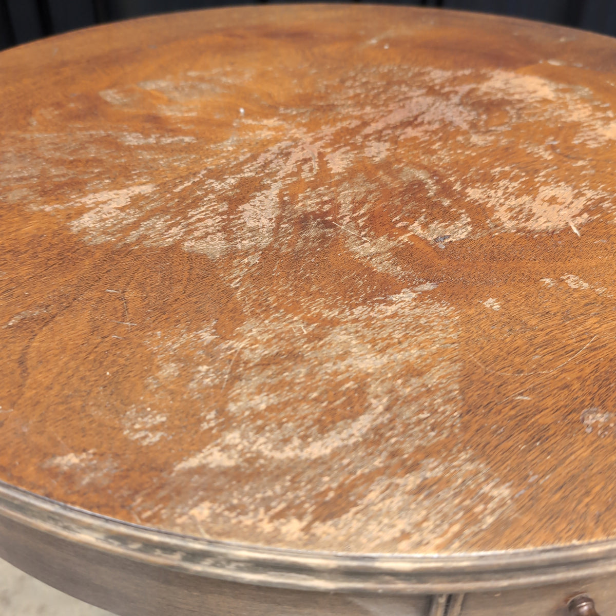 Traditional Round Wood End Table with Single Drawer