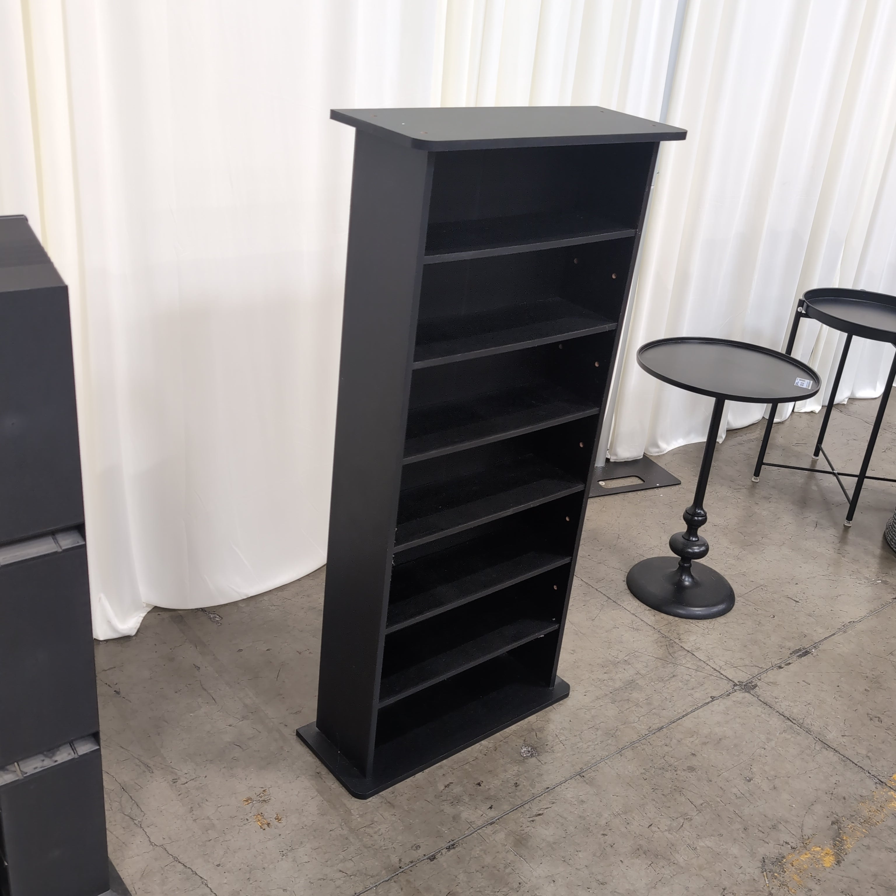 Black Eight-Shelf Bookcase