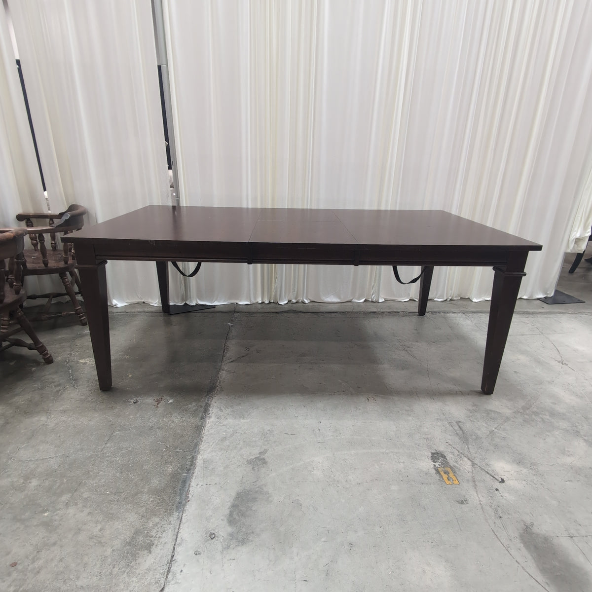 Simple Dark Brown Rectangular Desk in Composite Wood