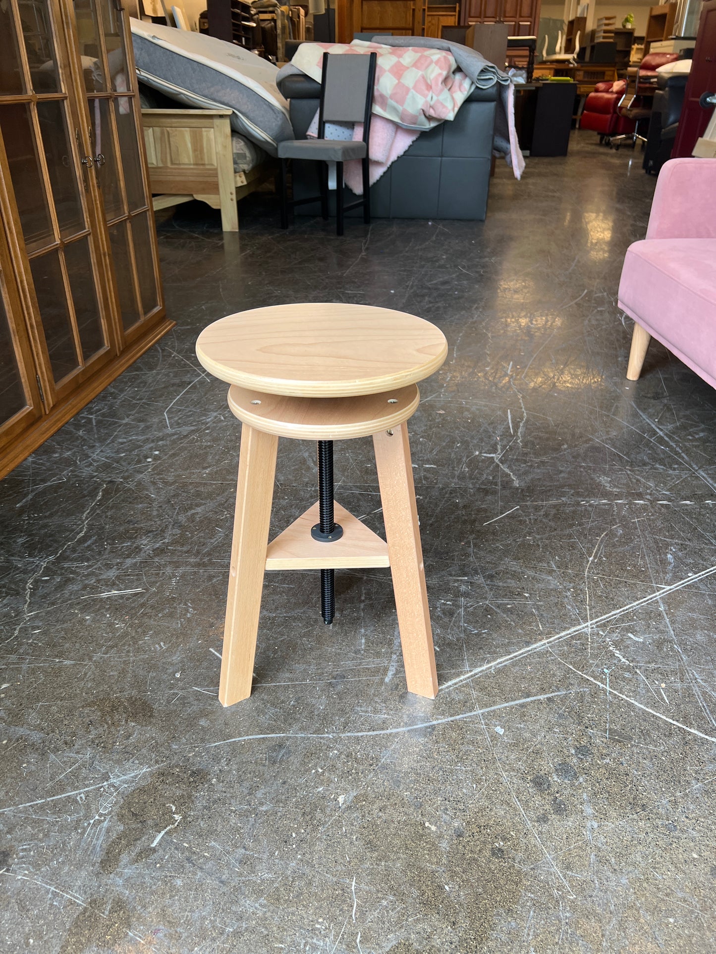 MEEDEN Wooden Drafting Stool with Adjustable Height-Natural-G-005