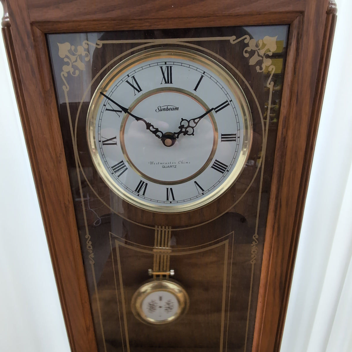 Sunbeam Brown Wood Mantel Clock with Westminster Chime