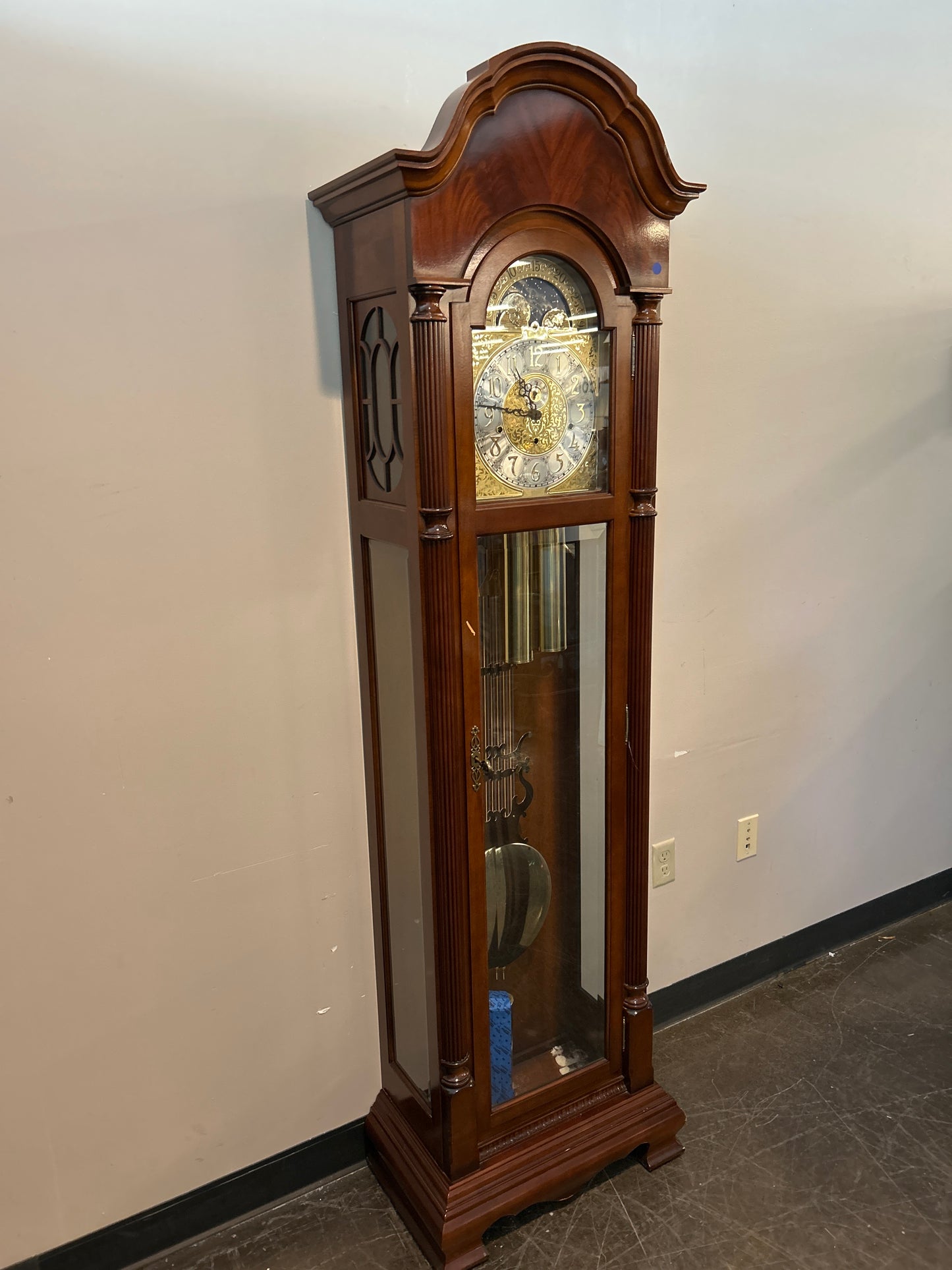 Sligh Traditional Grandfather Clock with Moon Dial and Chimes