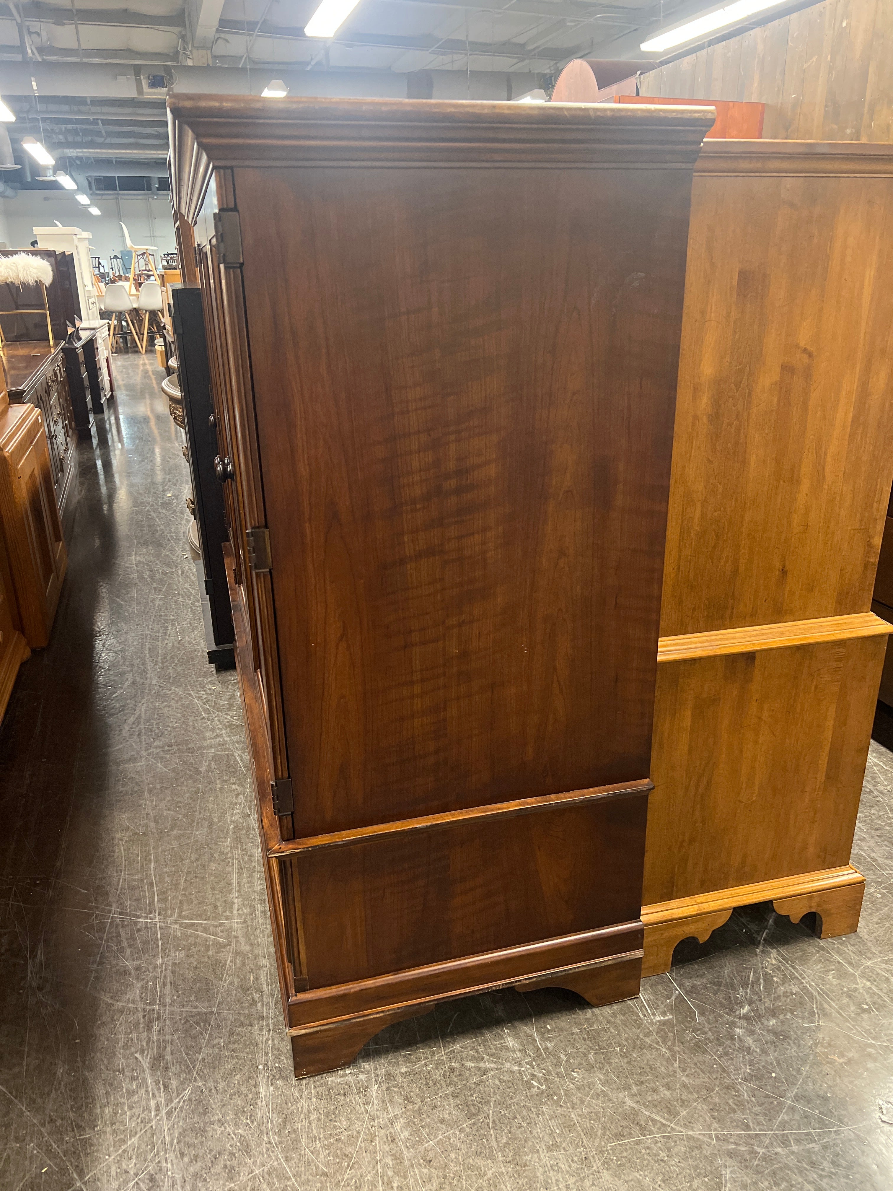 Traditional Dark Wood Storage Armoire with Drawers