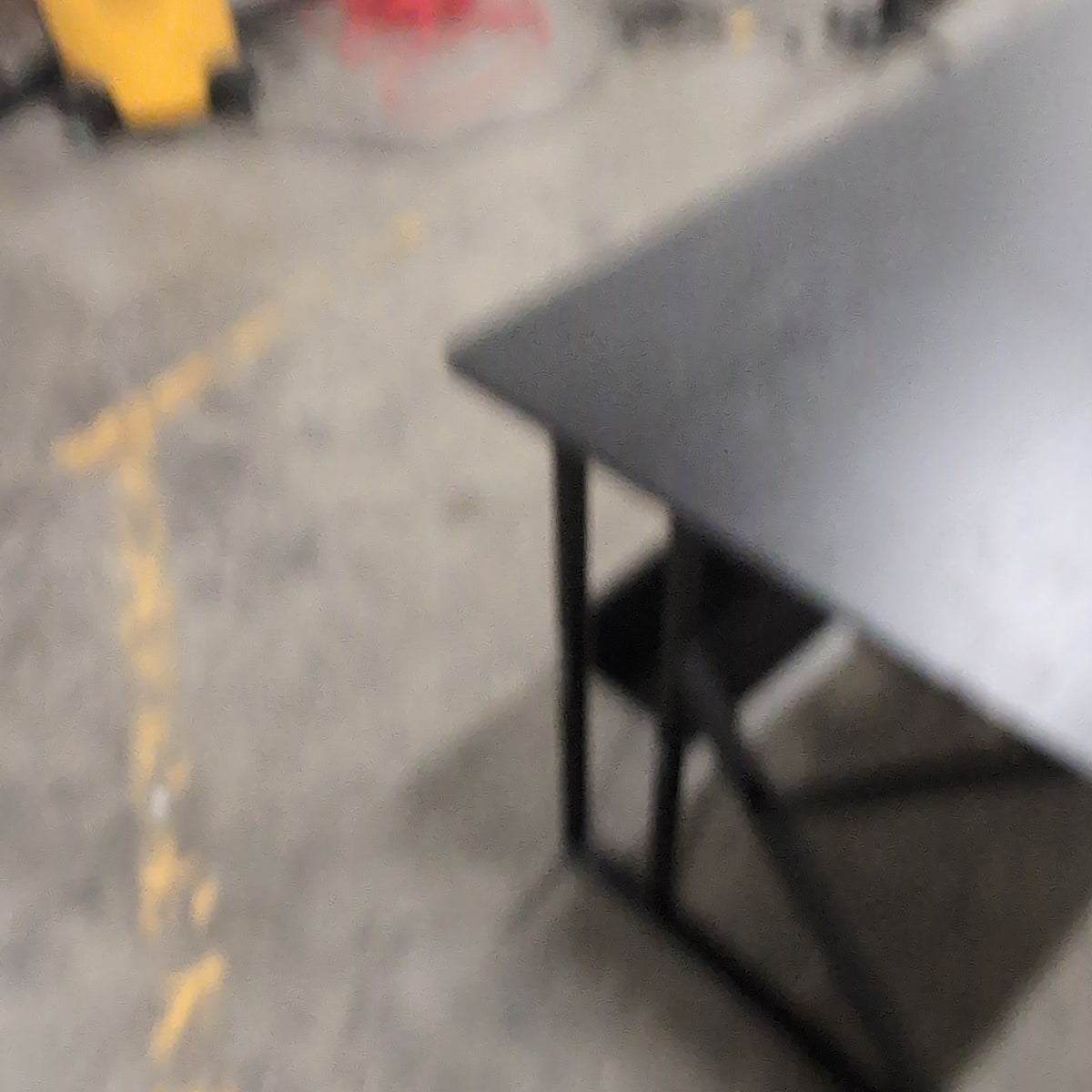 Industrial Black Wood Top Desk with Brown Accent