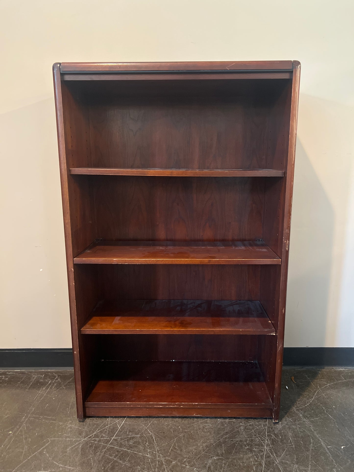 Classic Dark Wood 4-Shelf Bookcase