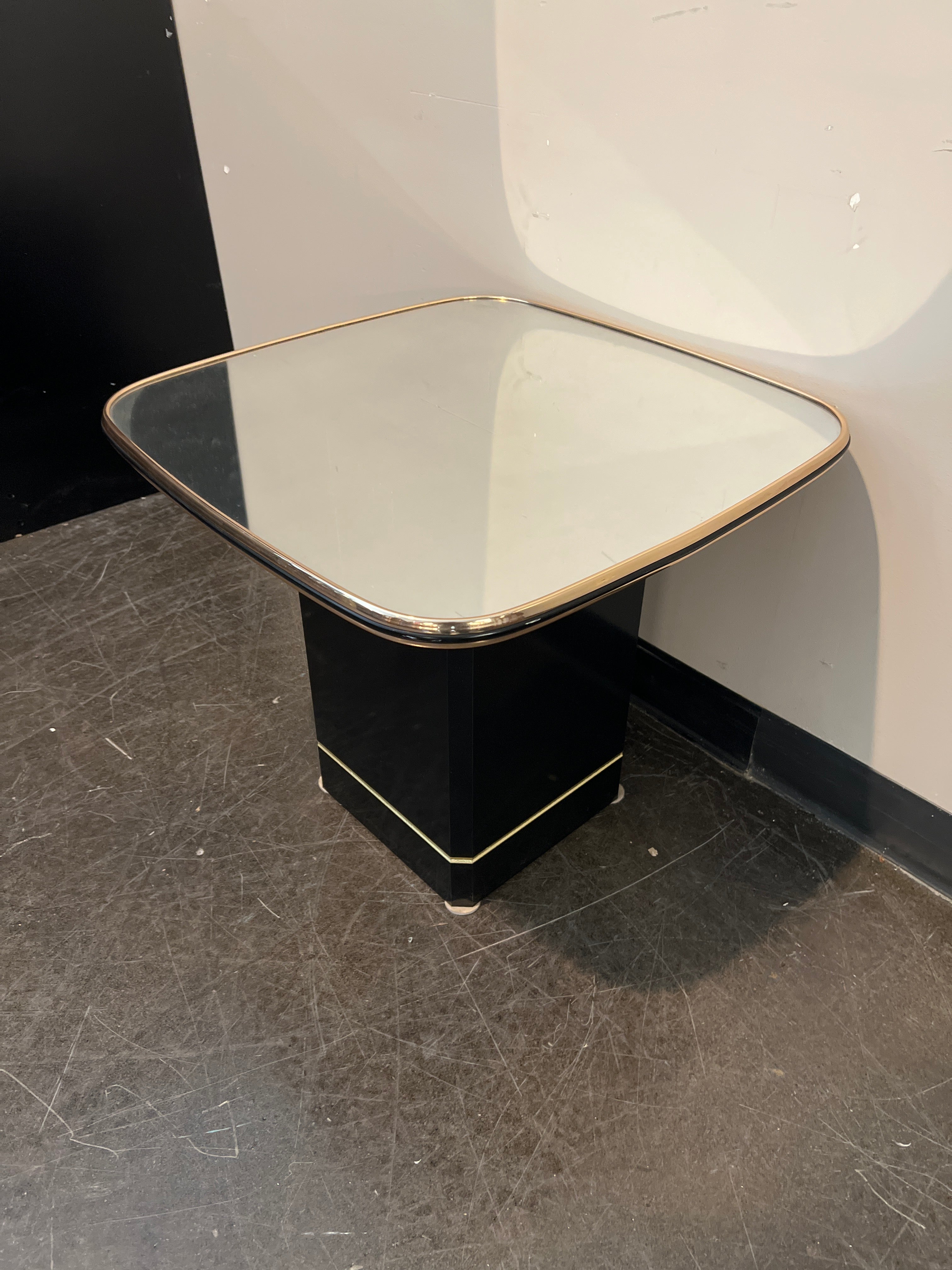 Rounded Glass Coffee Table with Gold Frame