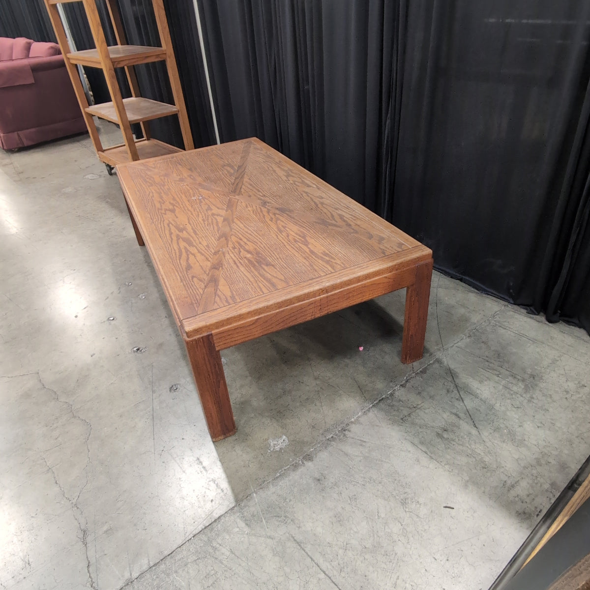 Rectangular Traditional Style Coffee Table in Medium Brown Wood