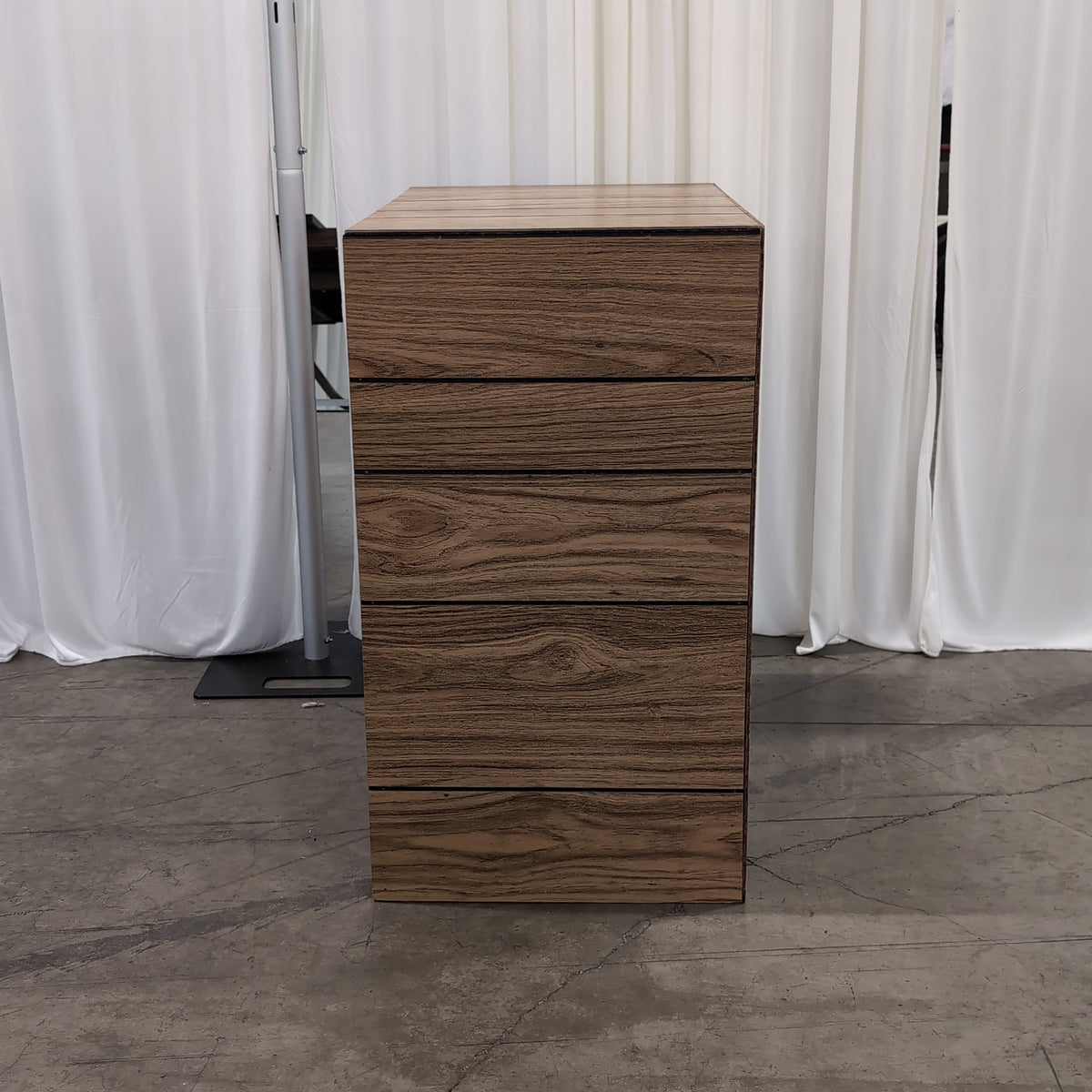 Natural Wood Multi-Compartment Storage Cabinet