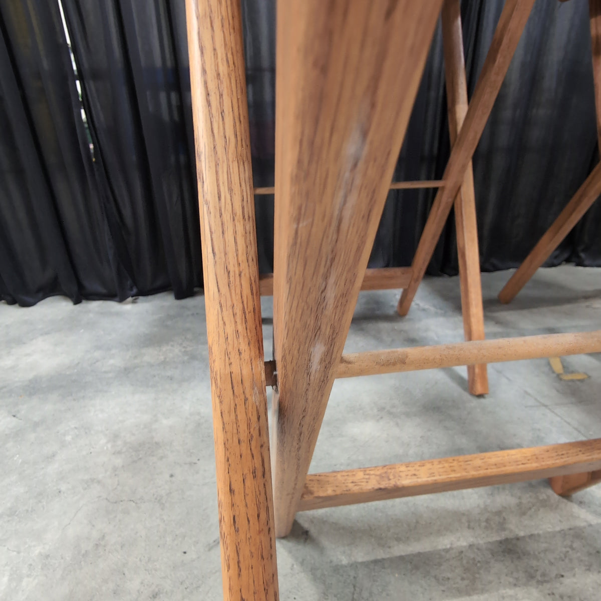 Natural Wood Folding TV Tray Set with Stand