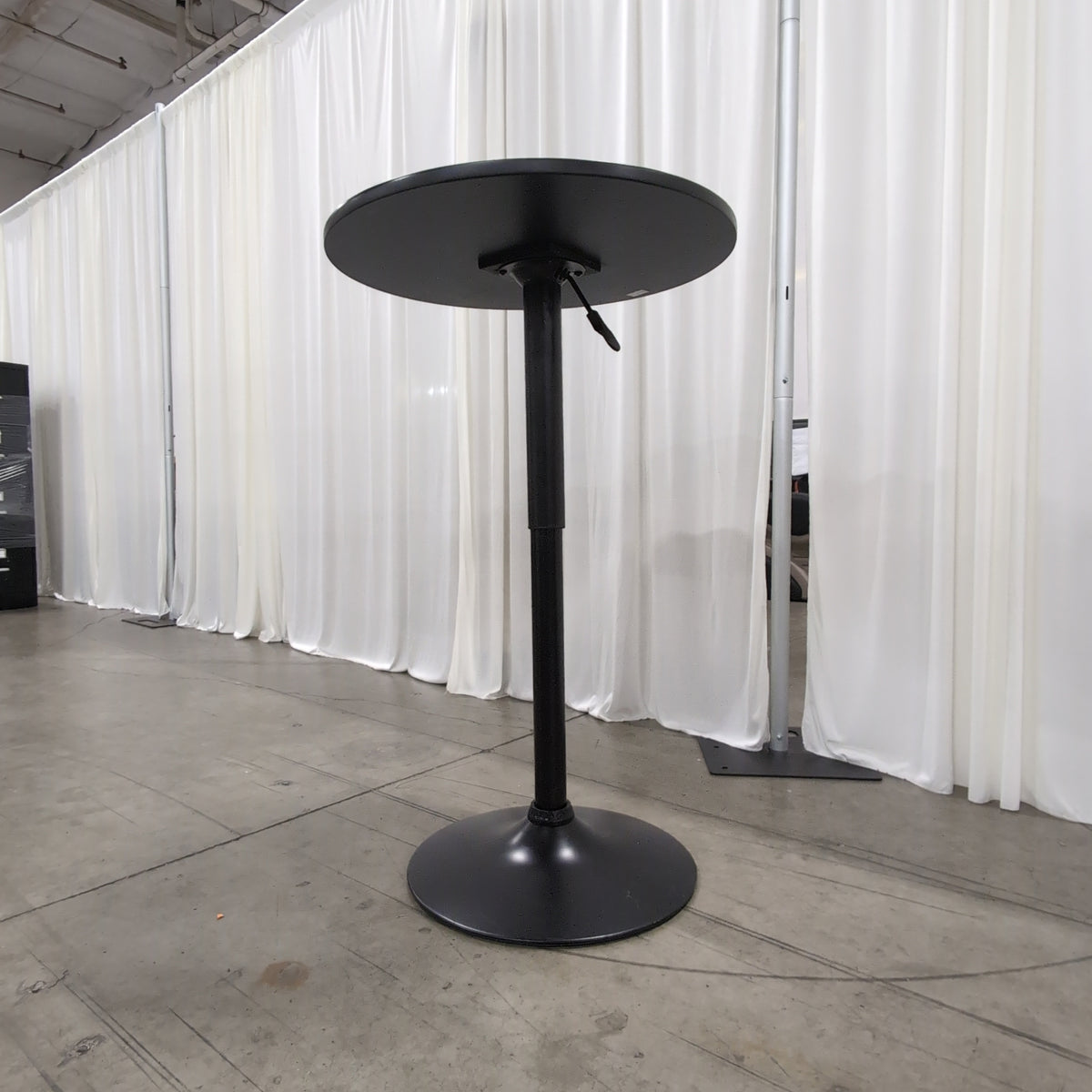 Black Round Adjustable Height Bar Table