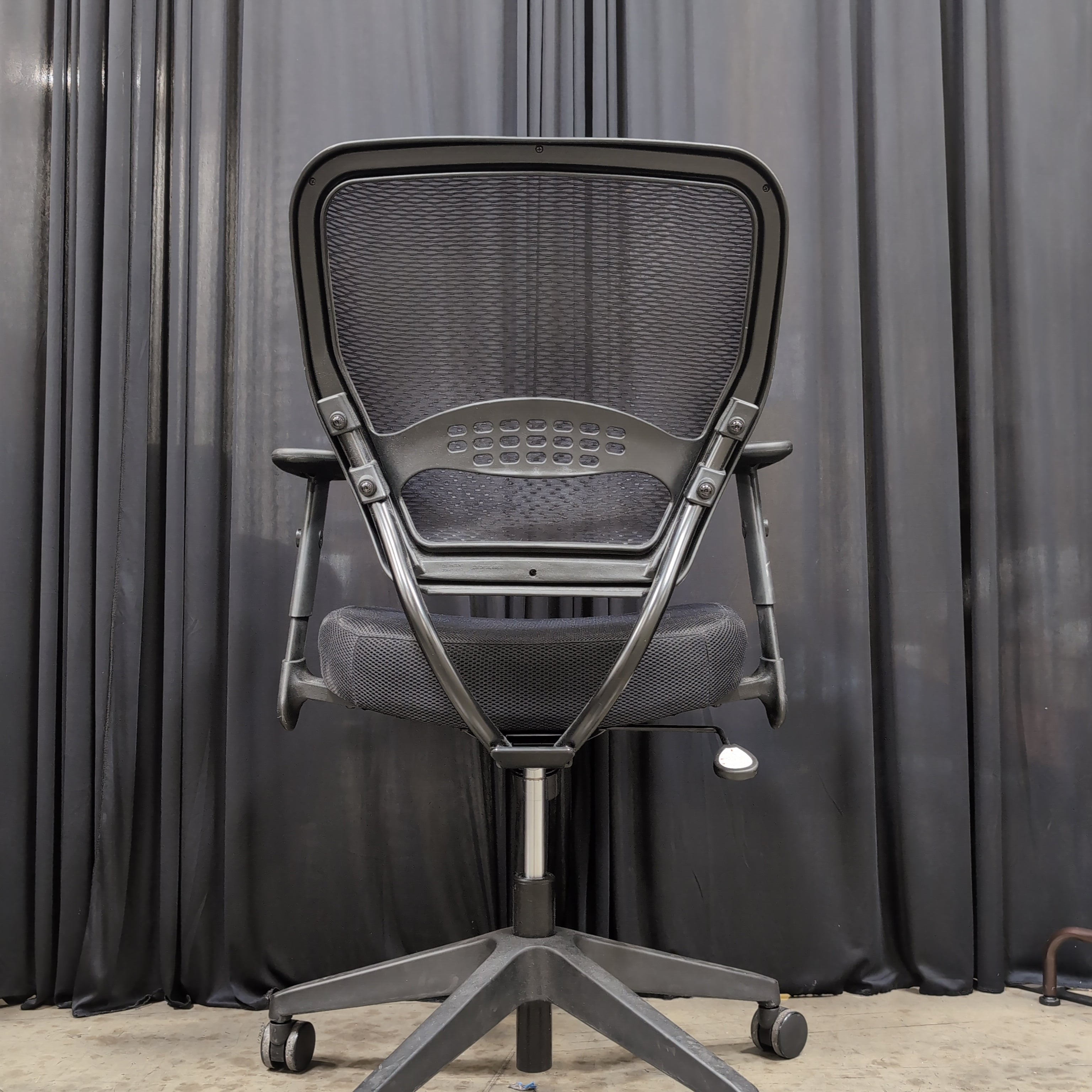 Black Mesh Fabric Rolling Office Chair with Adjustable Arms