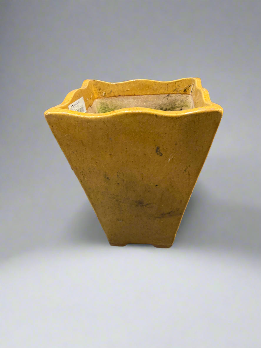 Small Yellow Ceramic Planter