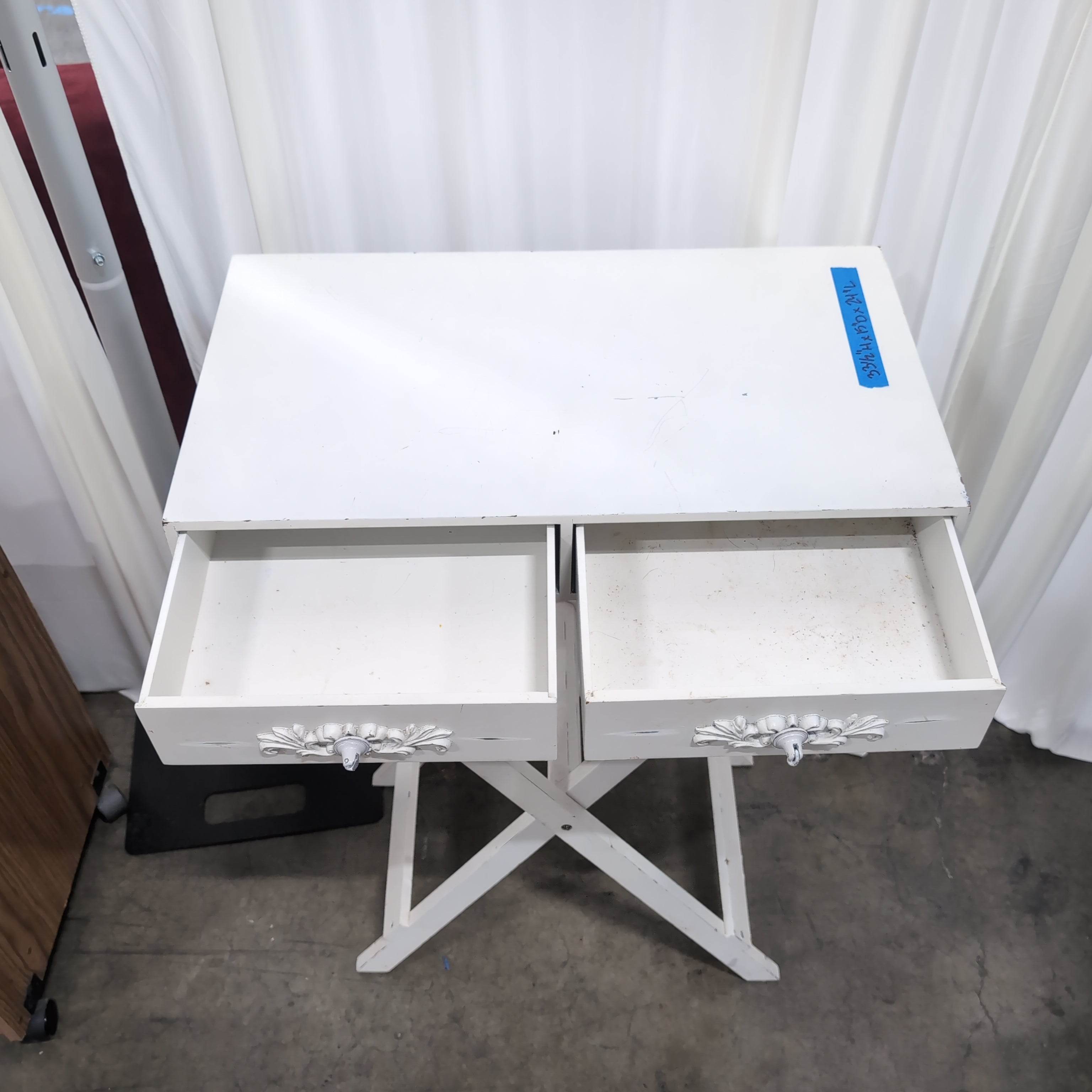 White Folding X-Base Tray Table