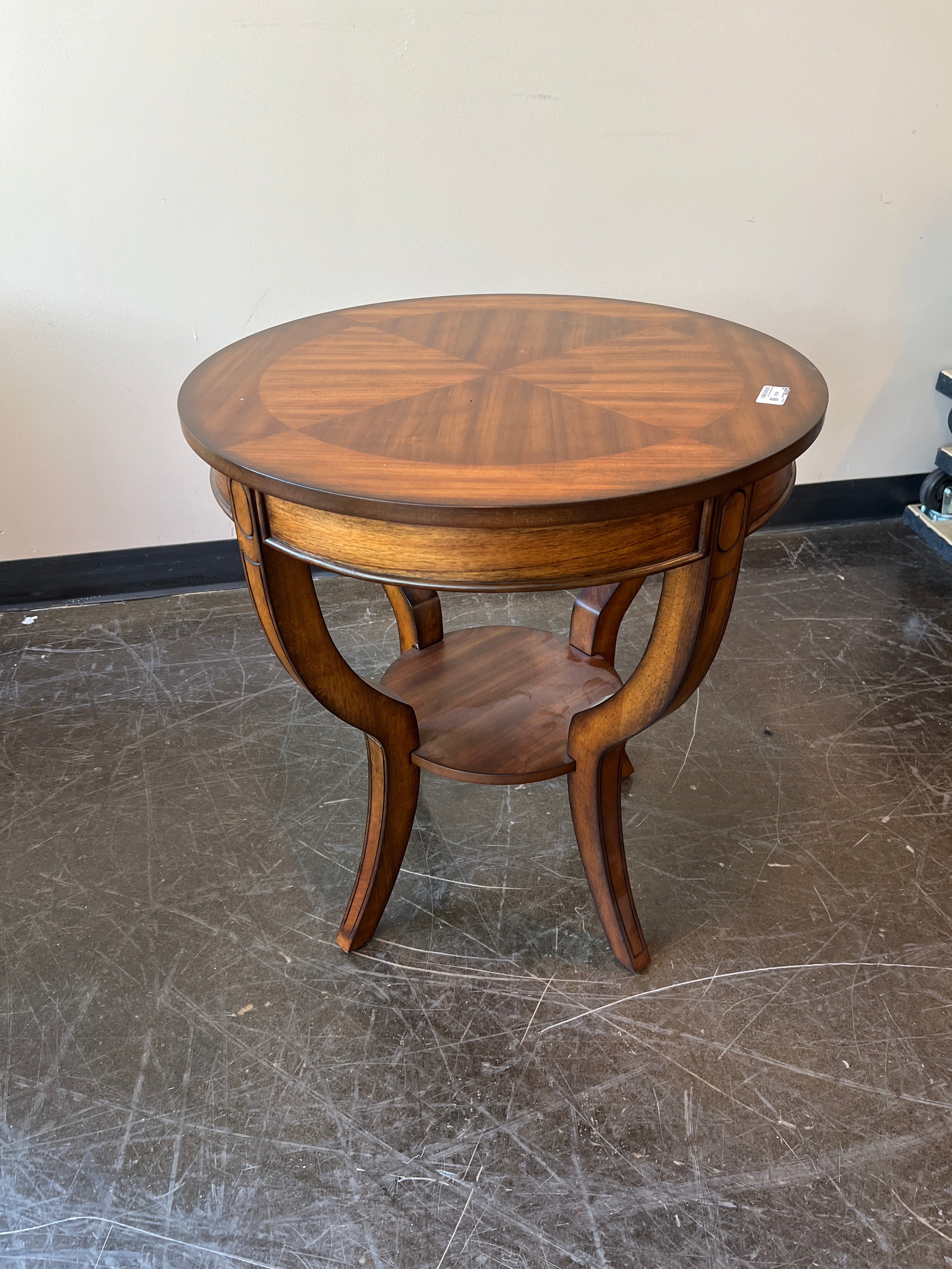 Round Hardwood Accent Table