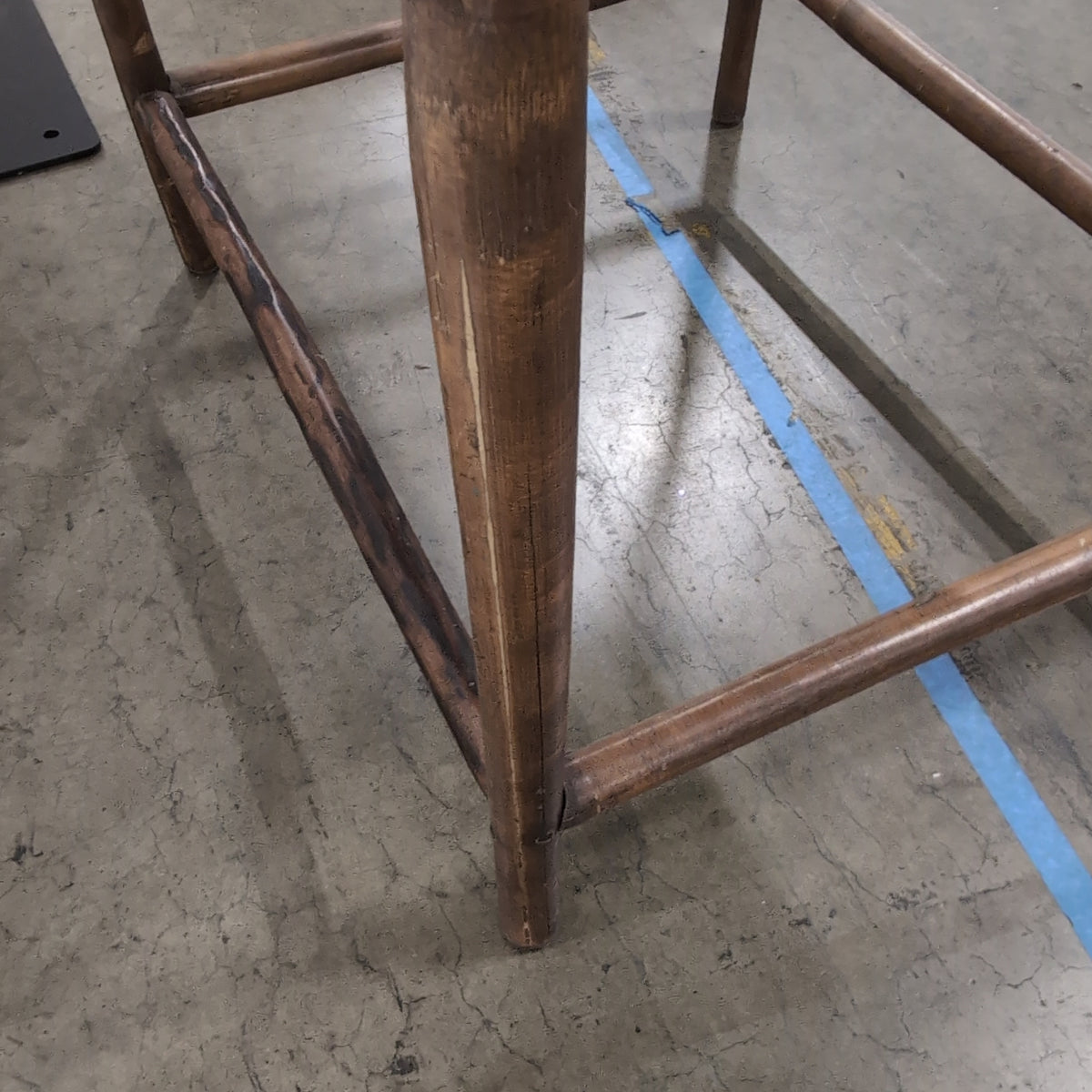 Tropical Bamboo End Table with Rattan Top