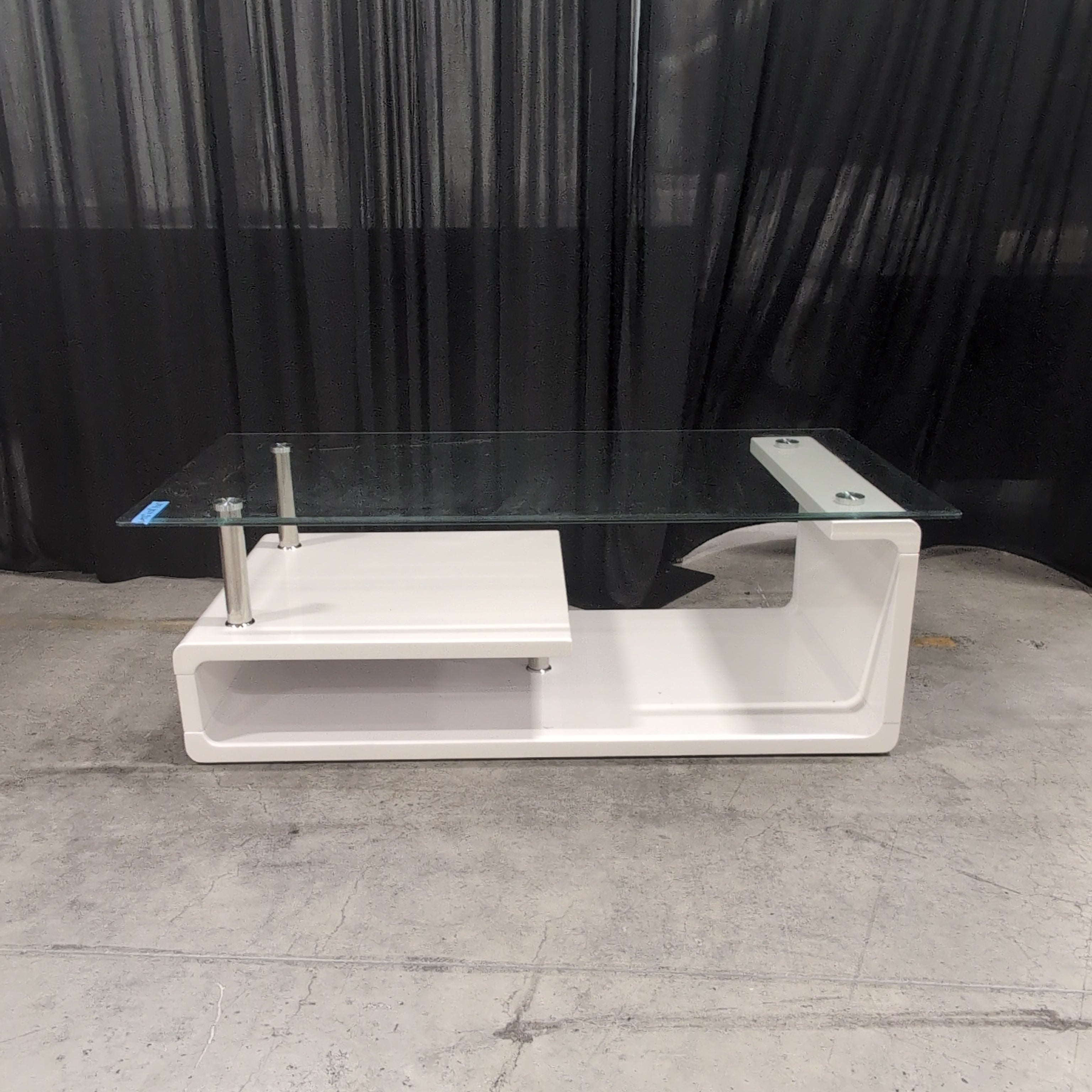 White Contemporary Glass Coffee Table