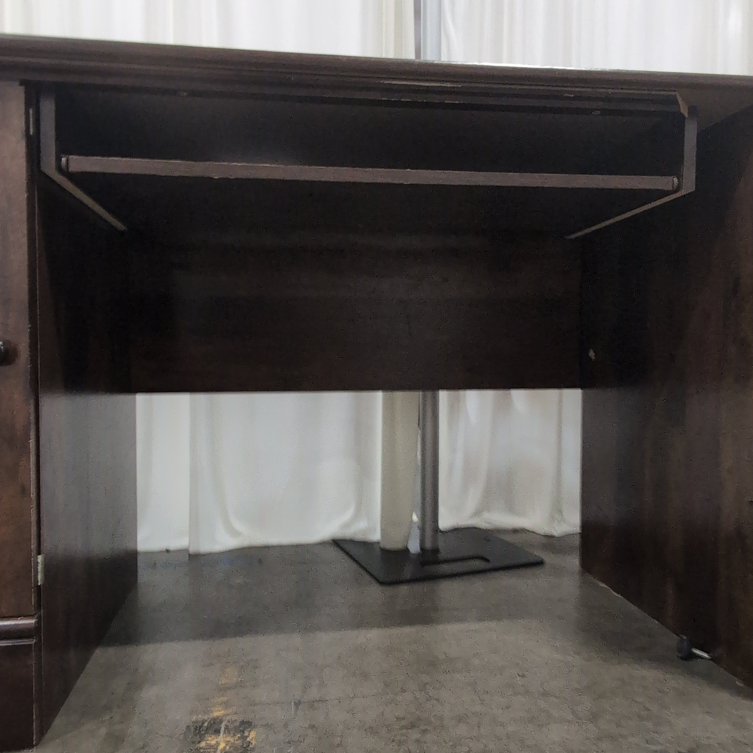 Not attached Dark Wood Computer Desk with Storage Cabinet