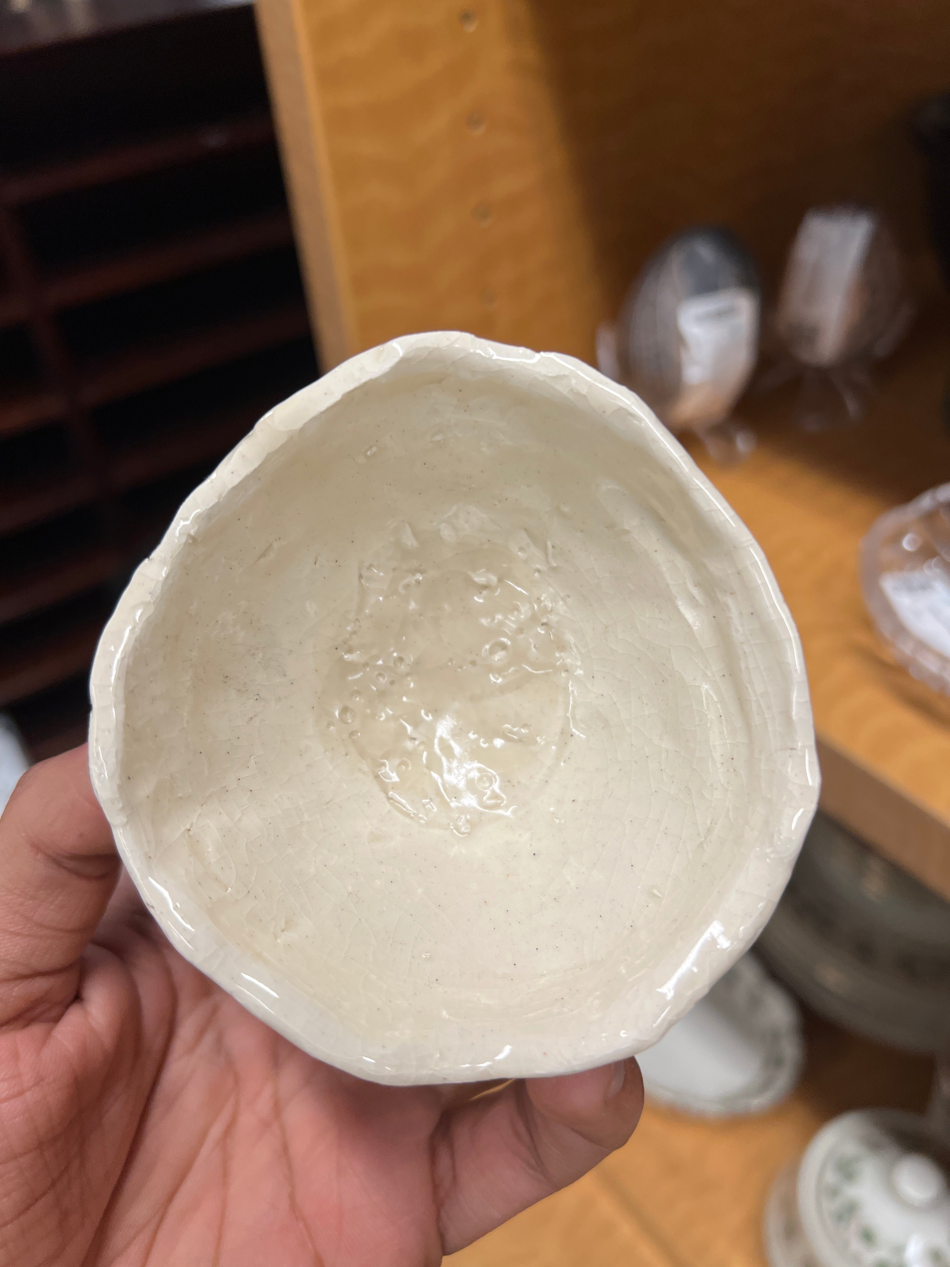 Small Cream Pottery Dish
