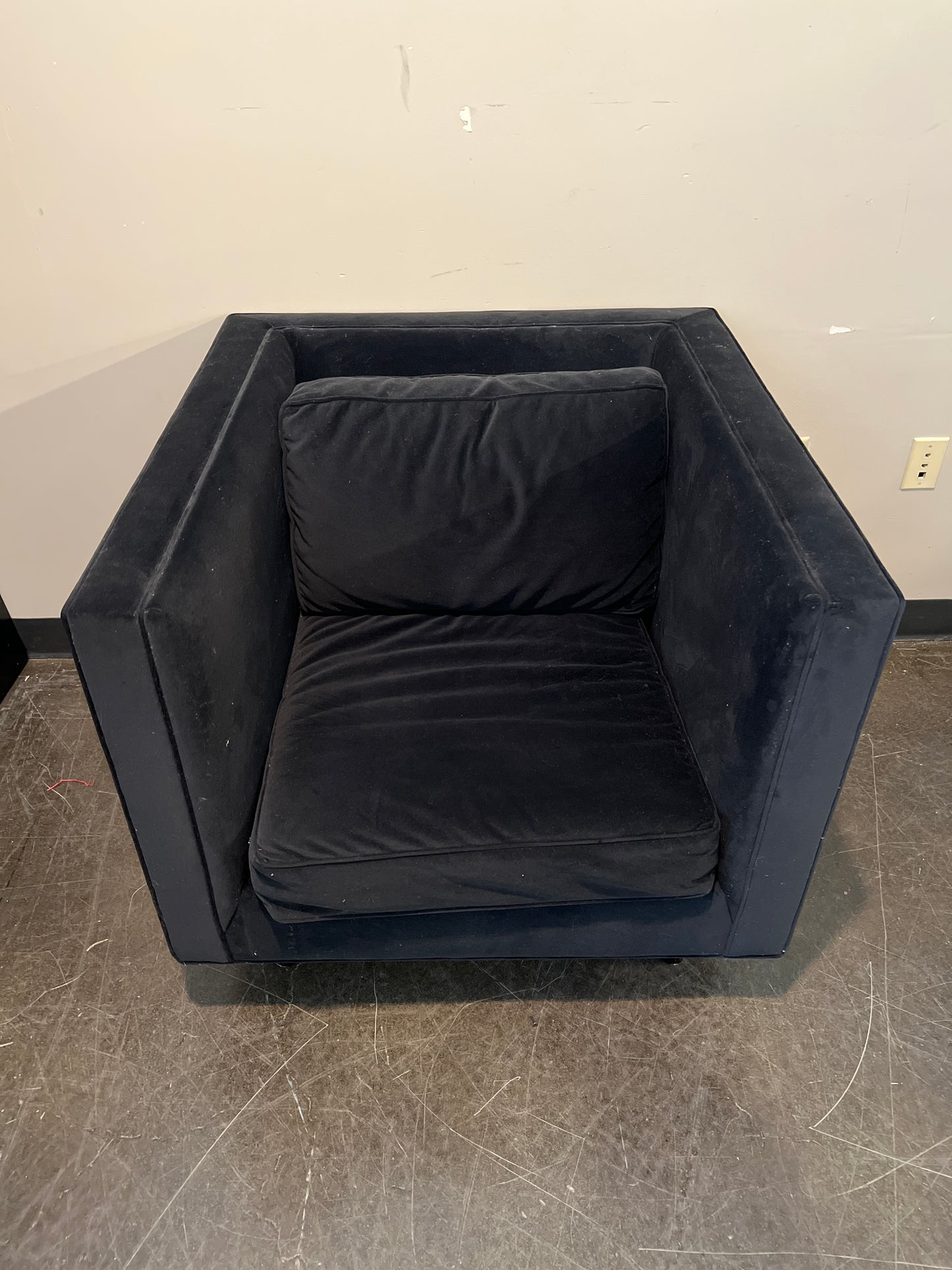 Mid-Century Modern Dark Upholstered Armchair