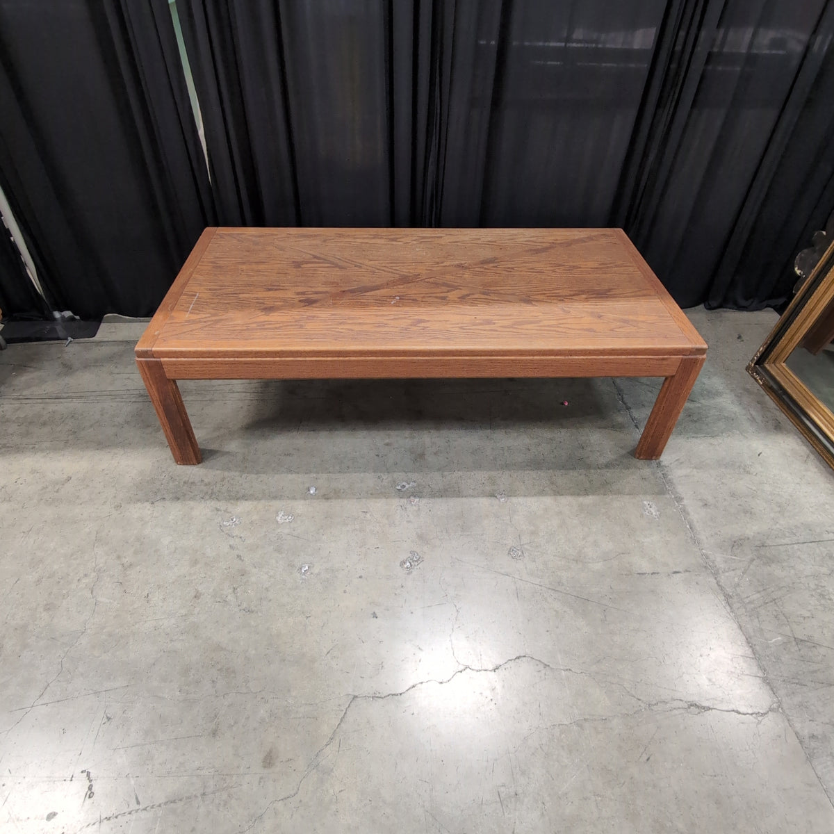 Rectangular Traditional Style Coffee Table in Medium Brown Wood