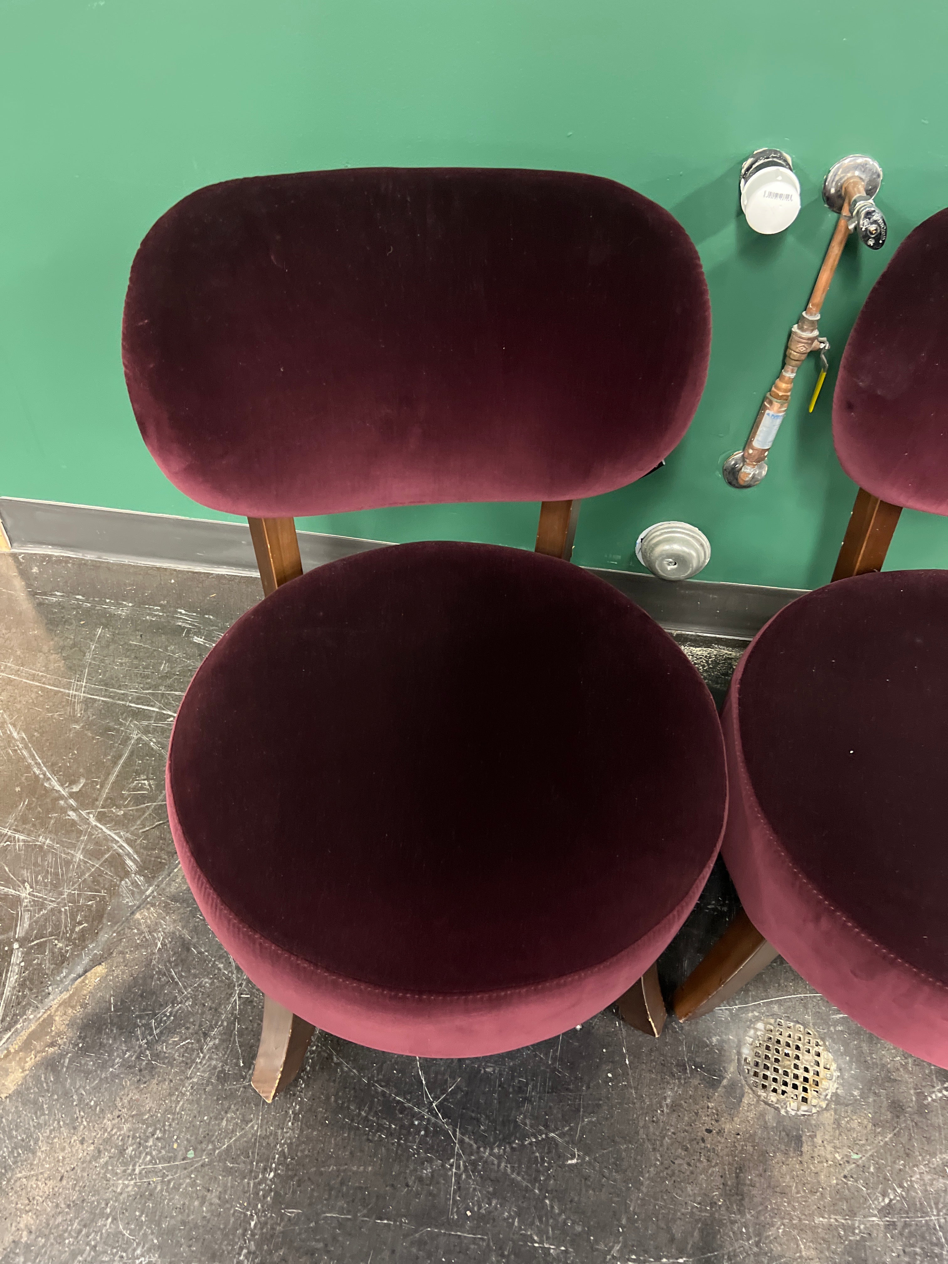 Plush Velvet Accent Chair with Dark Wood Legs