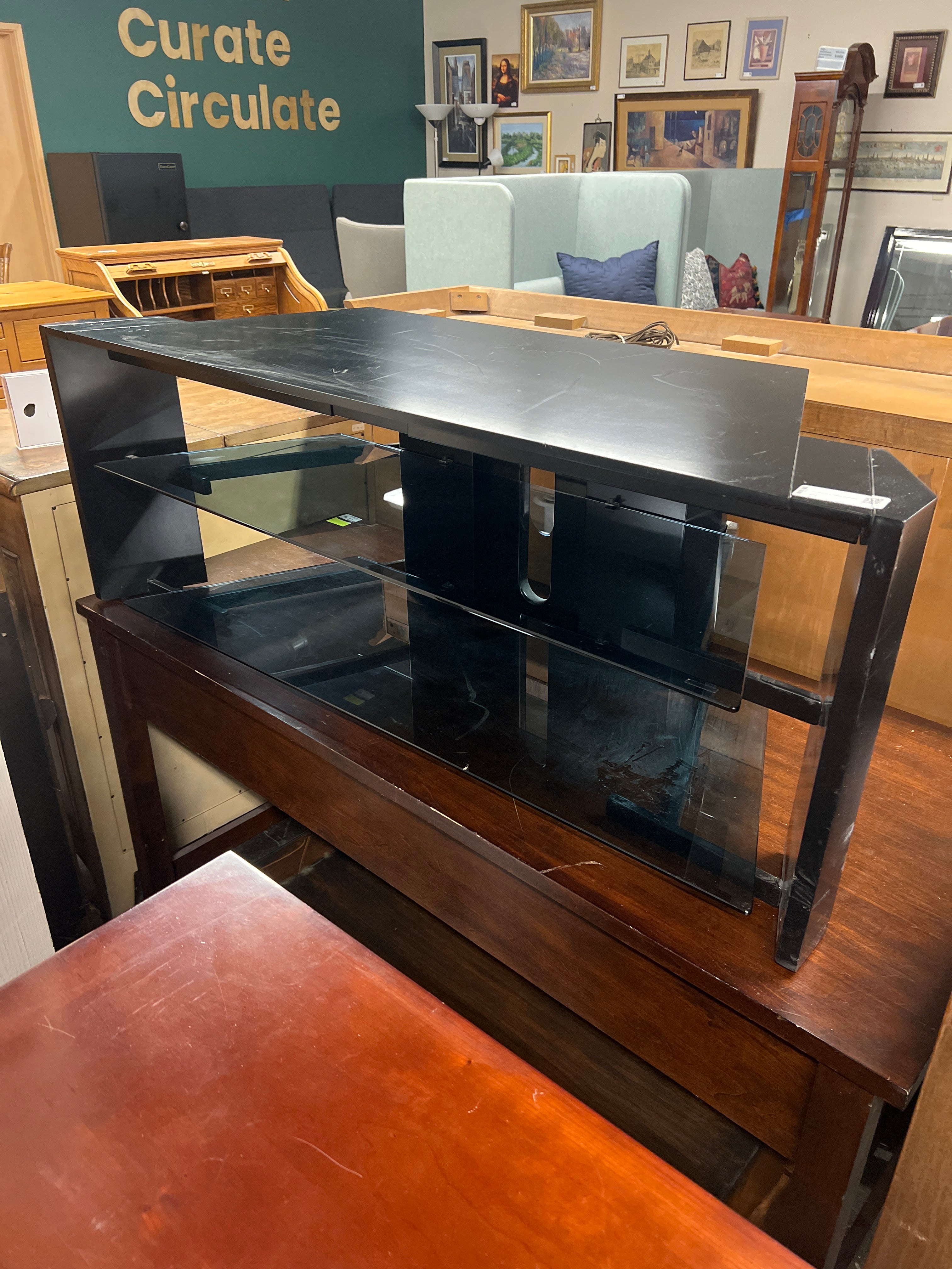 TV Stand 2 Glass Shelves