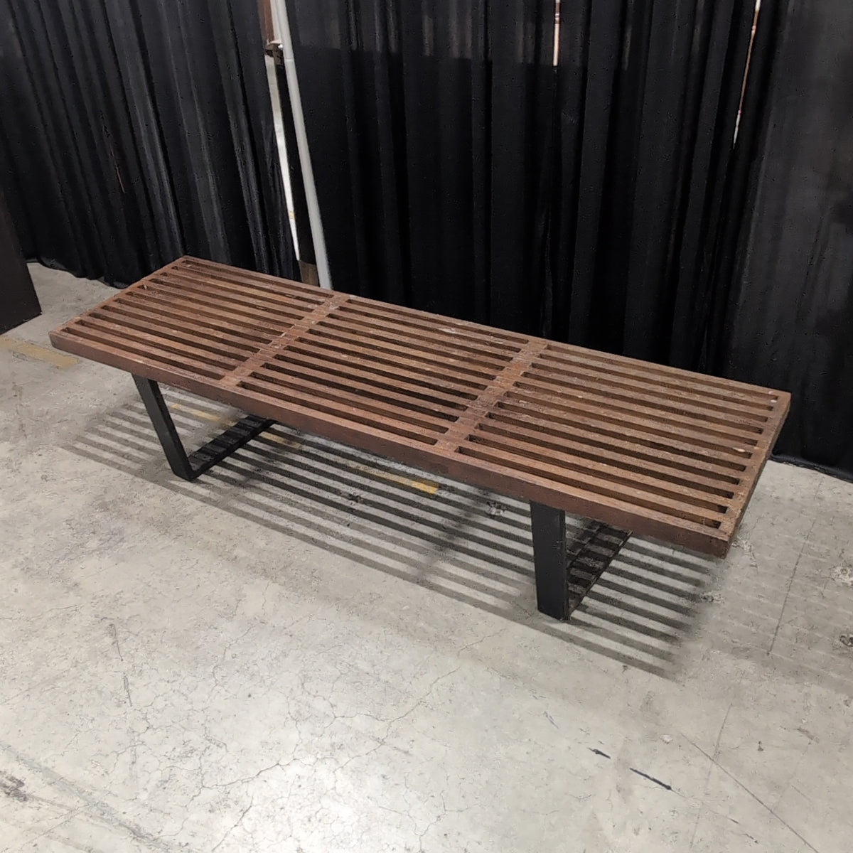 Brown Slatted Hardwood Room Divider