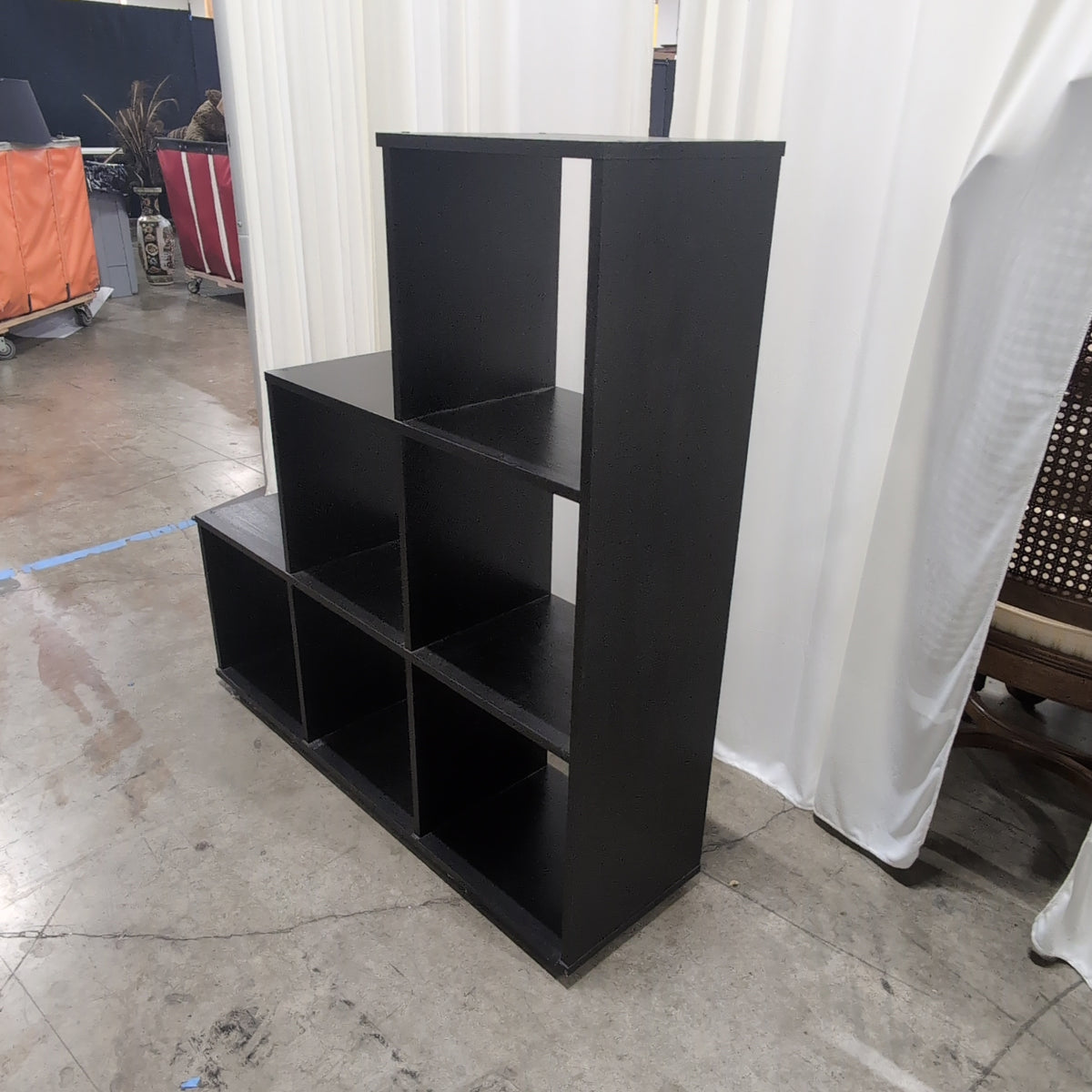 Modular Black Wood Cube Storage Bookcase