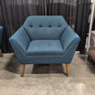 Mid-Century Modern Blue Fabric Armchair