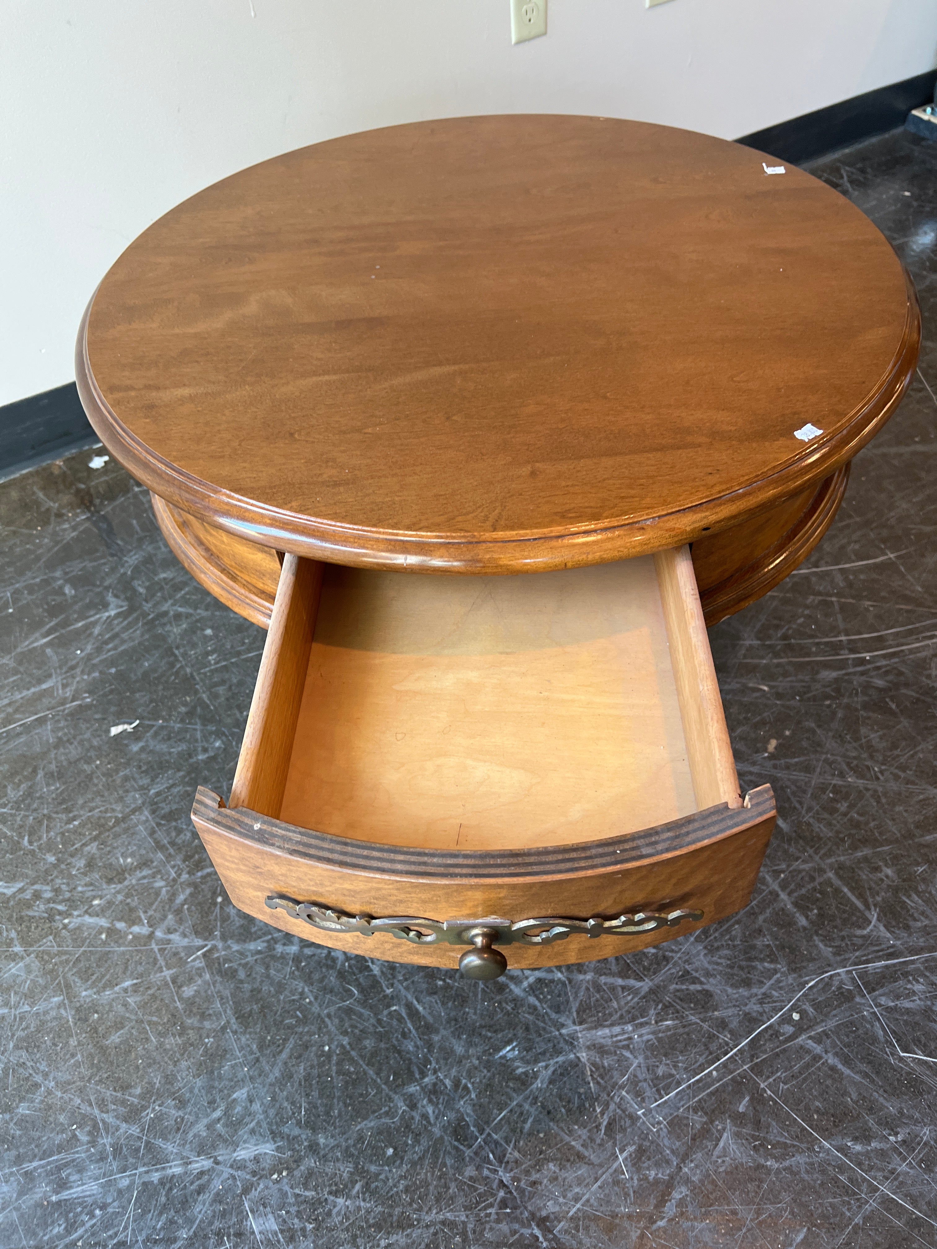 Charming Round Wood Side Table