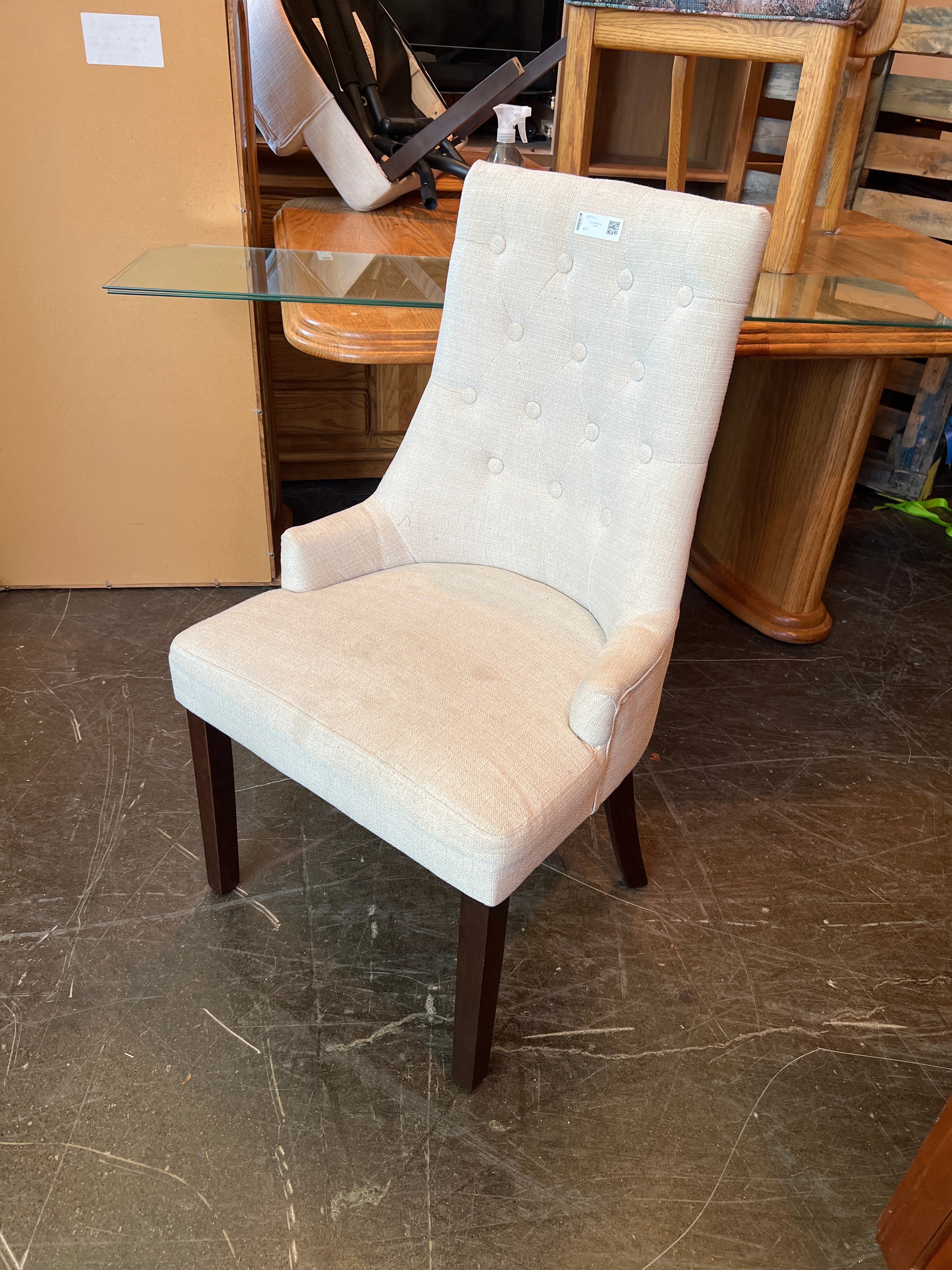 Ivory Stuffed Dining Chairs