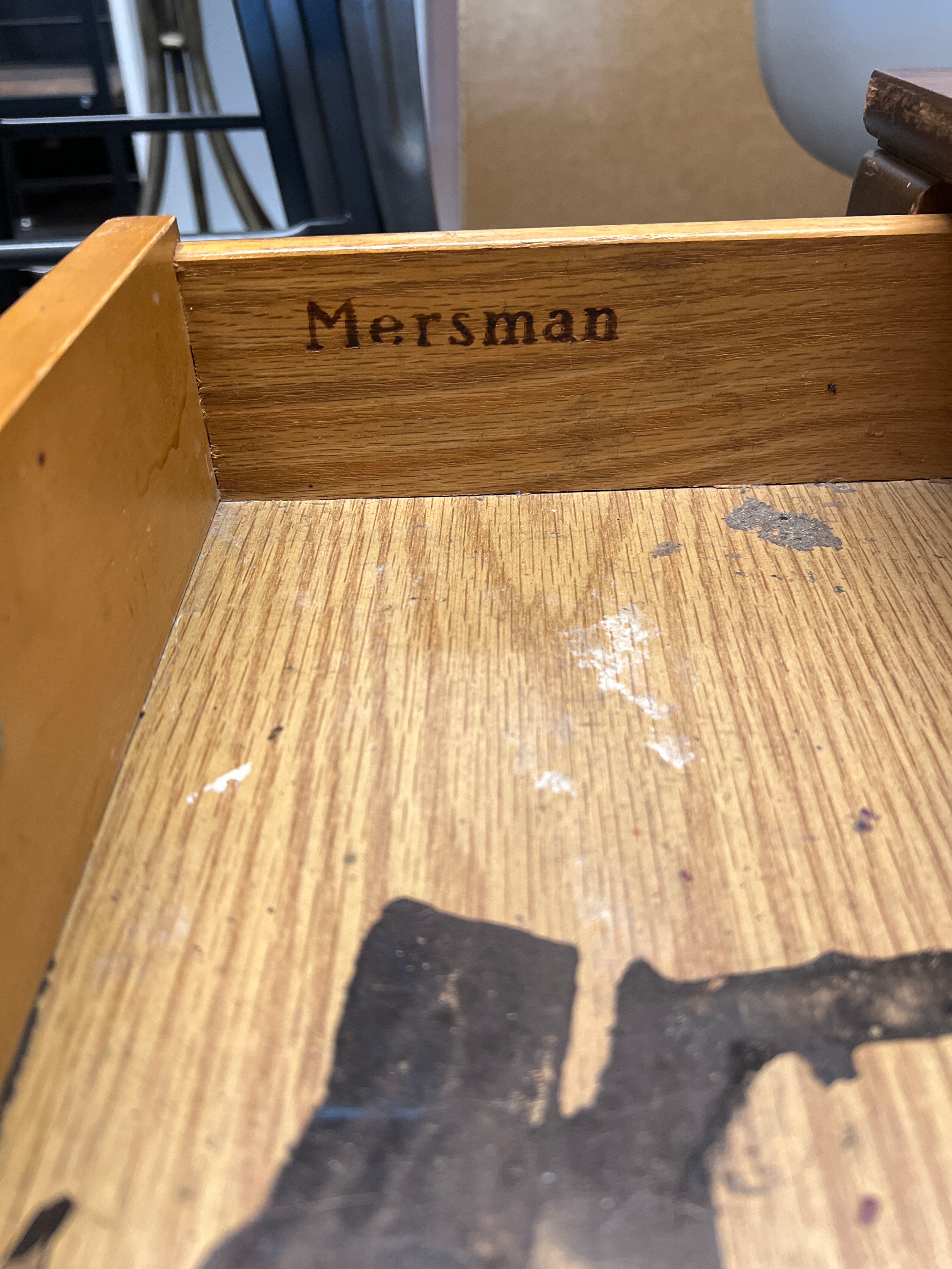 Mersman Mid Century Modern Two Tier Side Table with One Drawer